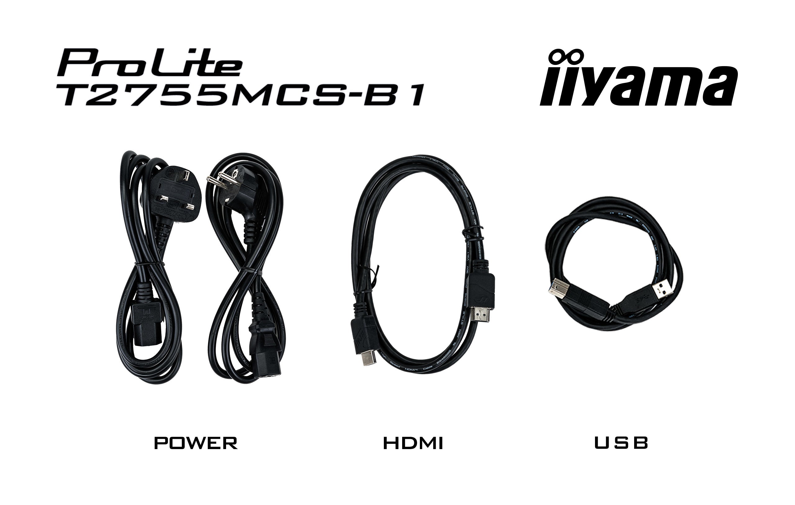 iiyama ProLite T2755MSC-B1 écran plat de PC 68,6 cm (27") 1920 x 1080 pixels Full HD LED Écran tactile Dessus de table Noir