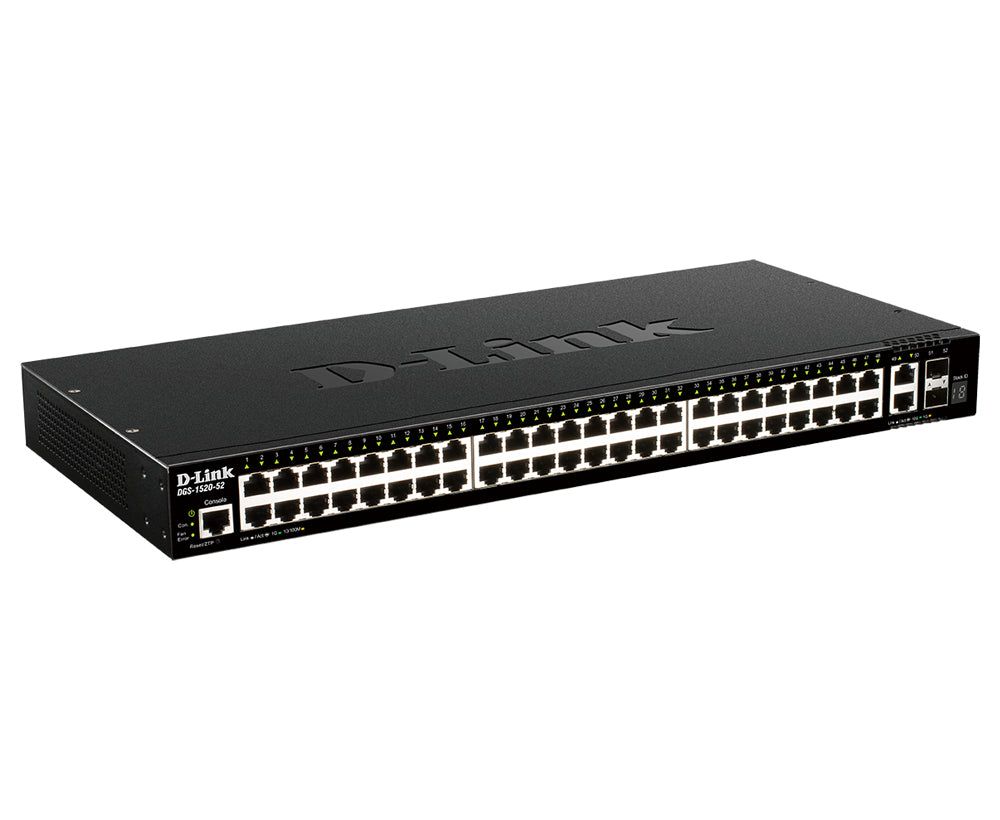 D-Link DGS-1520-52 commutateur réseau Géré L3 10G Ethernet (100/1000/10000) 1U Noir