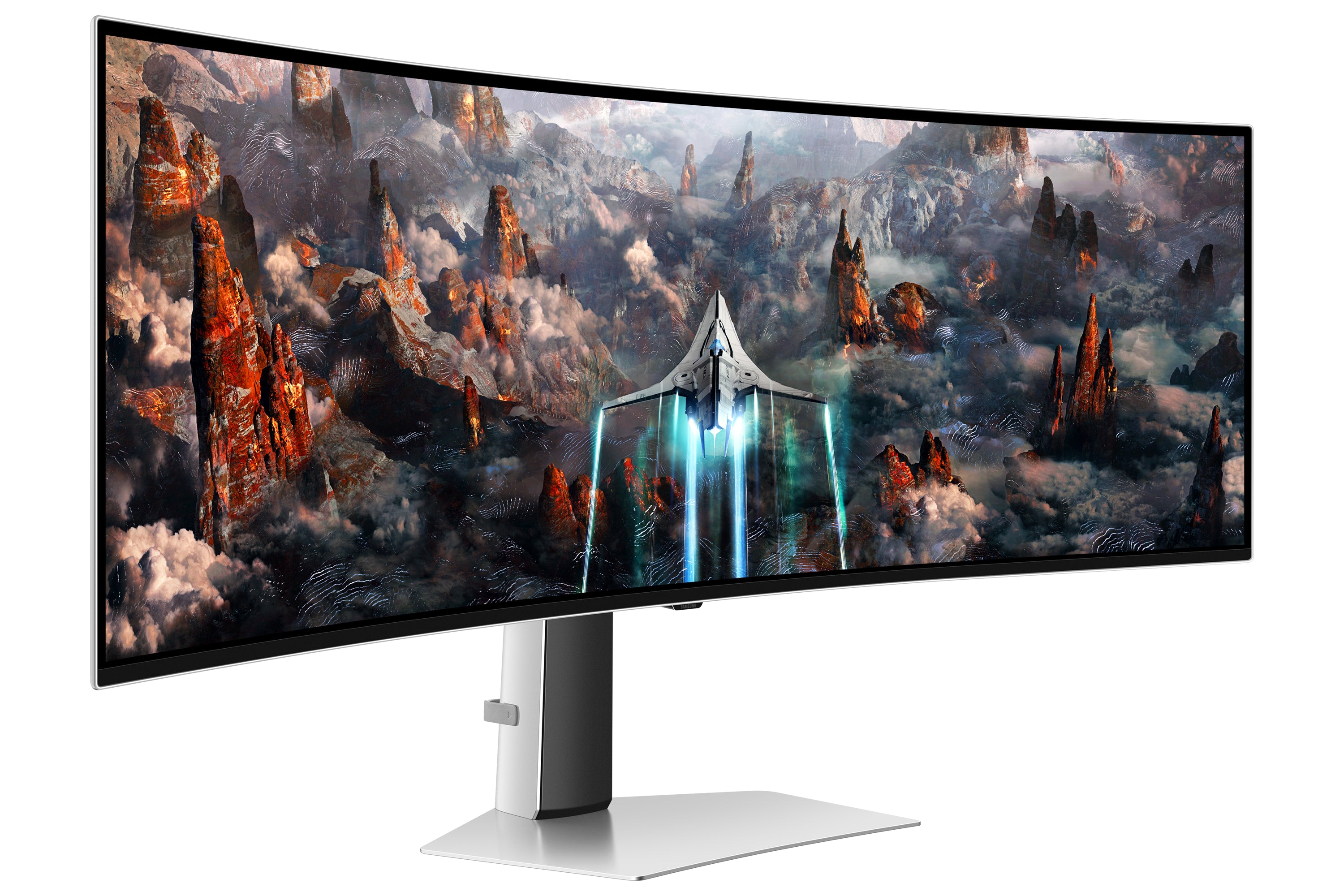 Samsung G93SC écran plat de PC 124,5 cm (49") 5120 x 1440 pixels Dual QHD OLED Argent