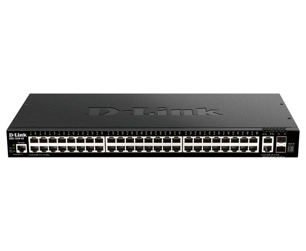 D-Link DGS-1520-52 commutateur réseau Géré L3 10G Ethernet (100/1000/10000) 1U Noir