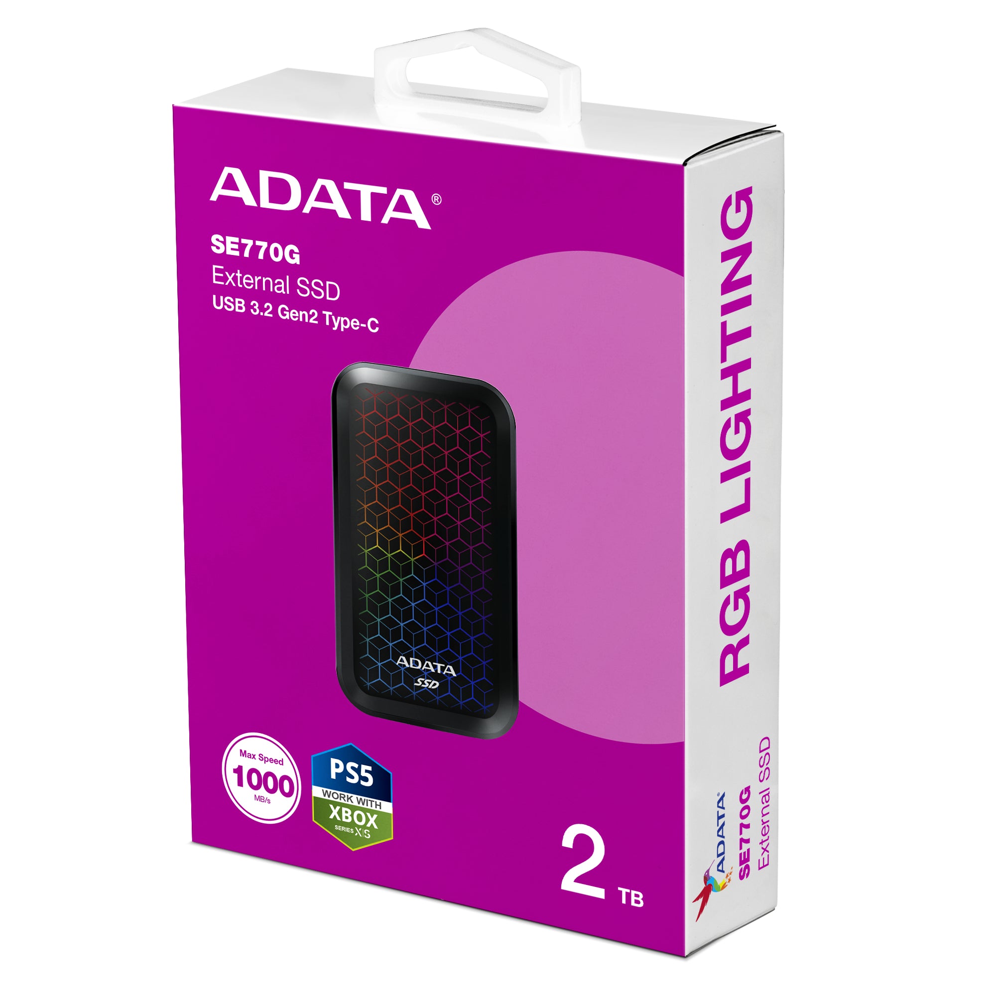 ADATA SE770G 2 To USB Type-C 3.2 Gen 2 (3.1 Gen 2) Noir