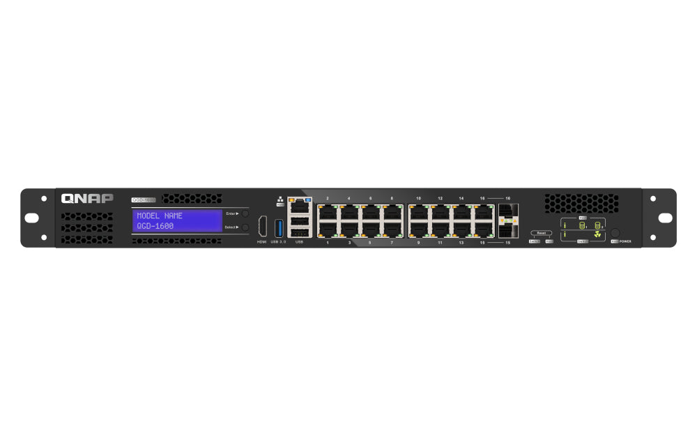 QNAP QGD-1600 Géré Gigabit Ethernet (10/100/1000) 1U Noir, Gris