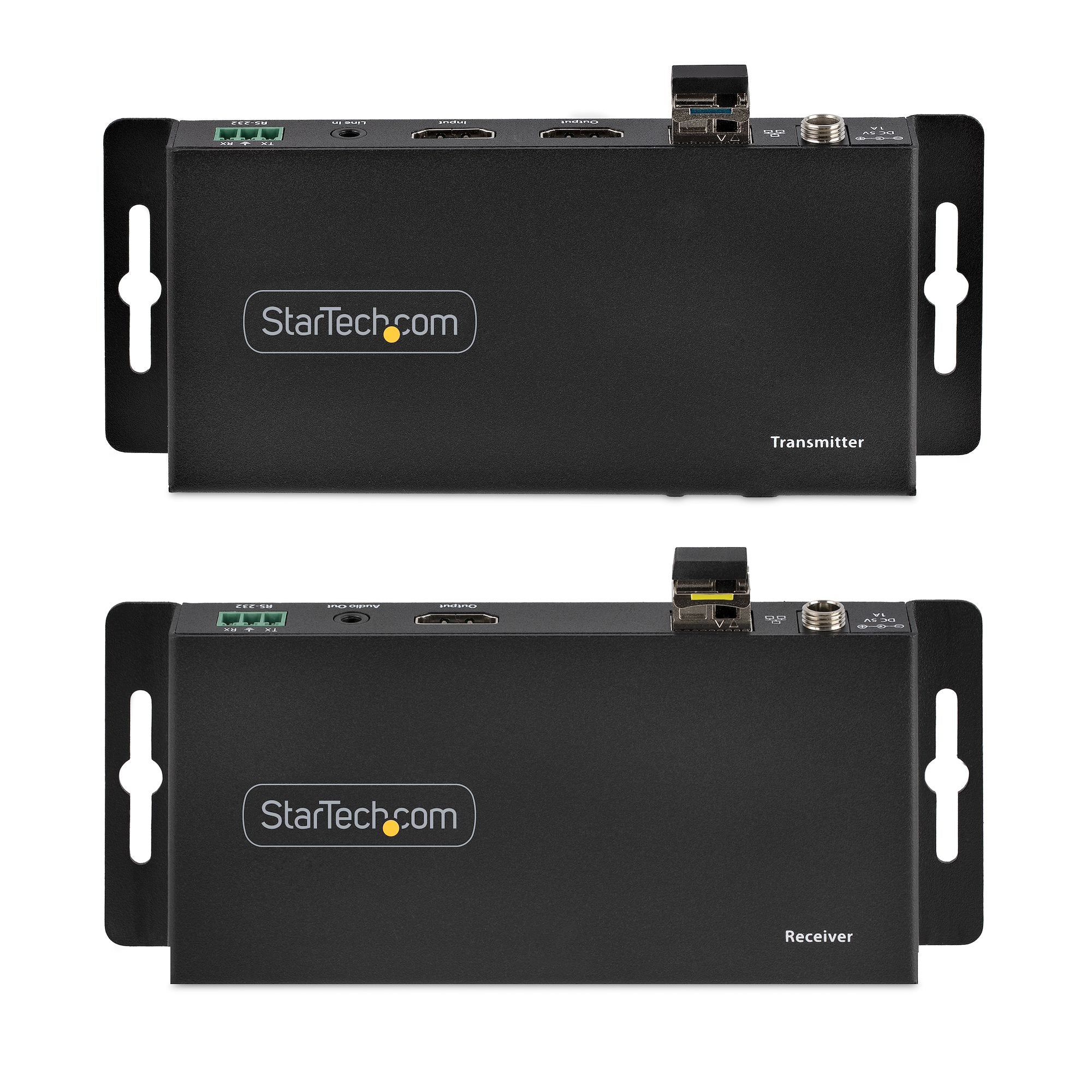 StarTech.com Kit Extender HDMI Fibre Optique - 4K60Hz jusqu'à 1km (Monomode) ou 300m (Multimode) Fibre optique LC, HDR, HDCP, Audio 3.5mm/RS232/Extender IR - Prolongateur/Extension HDMI - Kit Émetteur et Récepteur