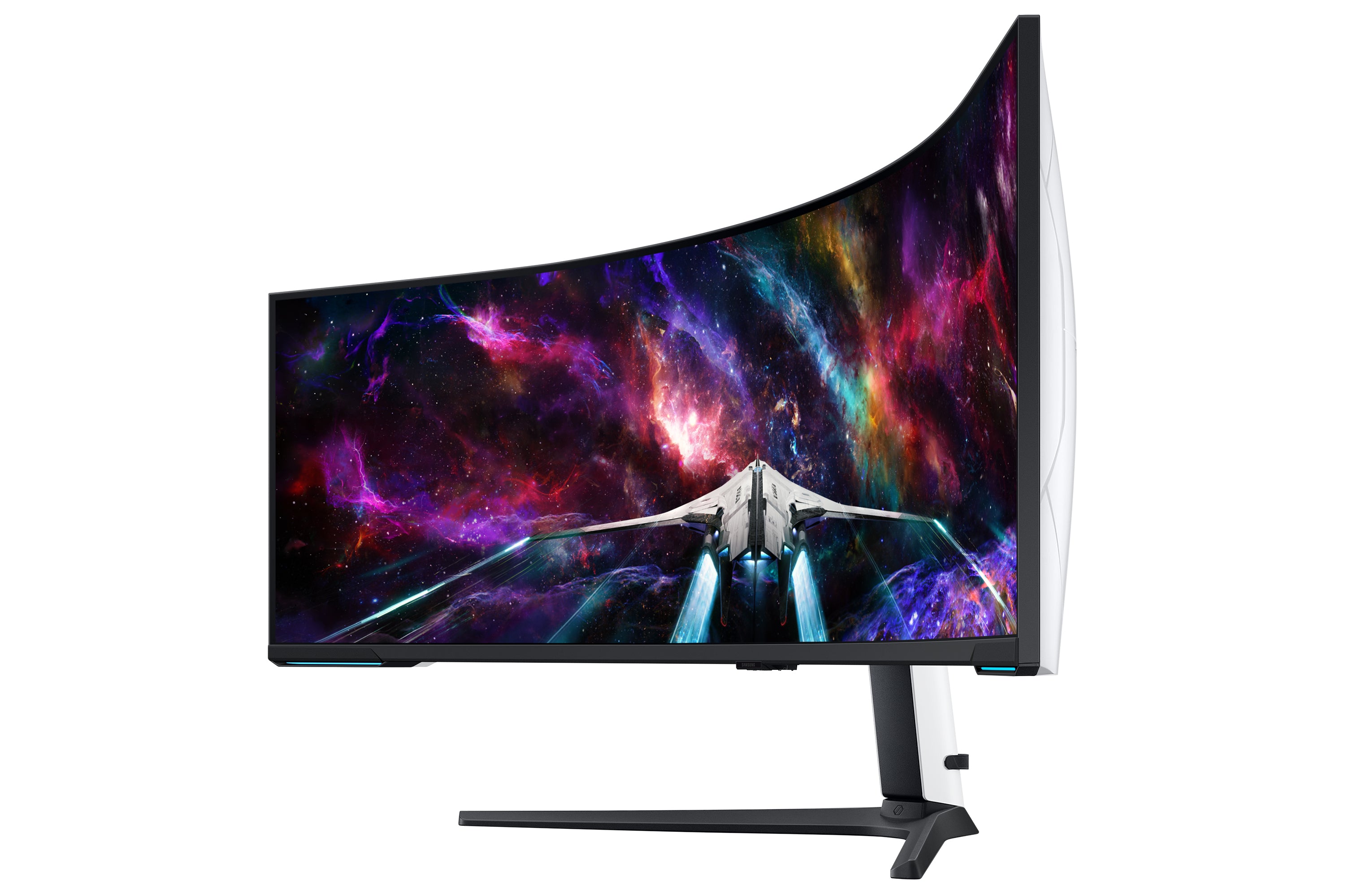 Samsung G95NC LED display 144,8 cm (57") 7680 x 2160 pixels Dual UHD QLED Blanc