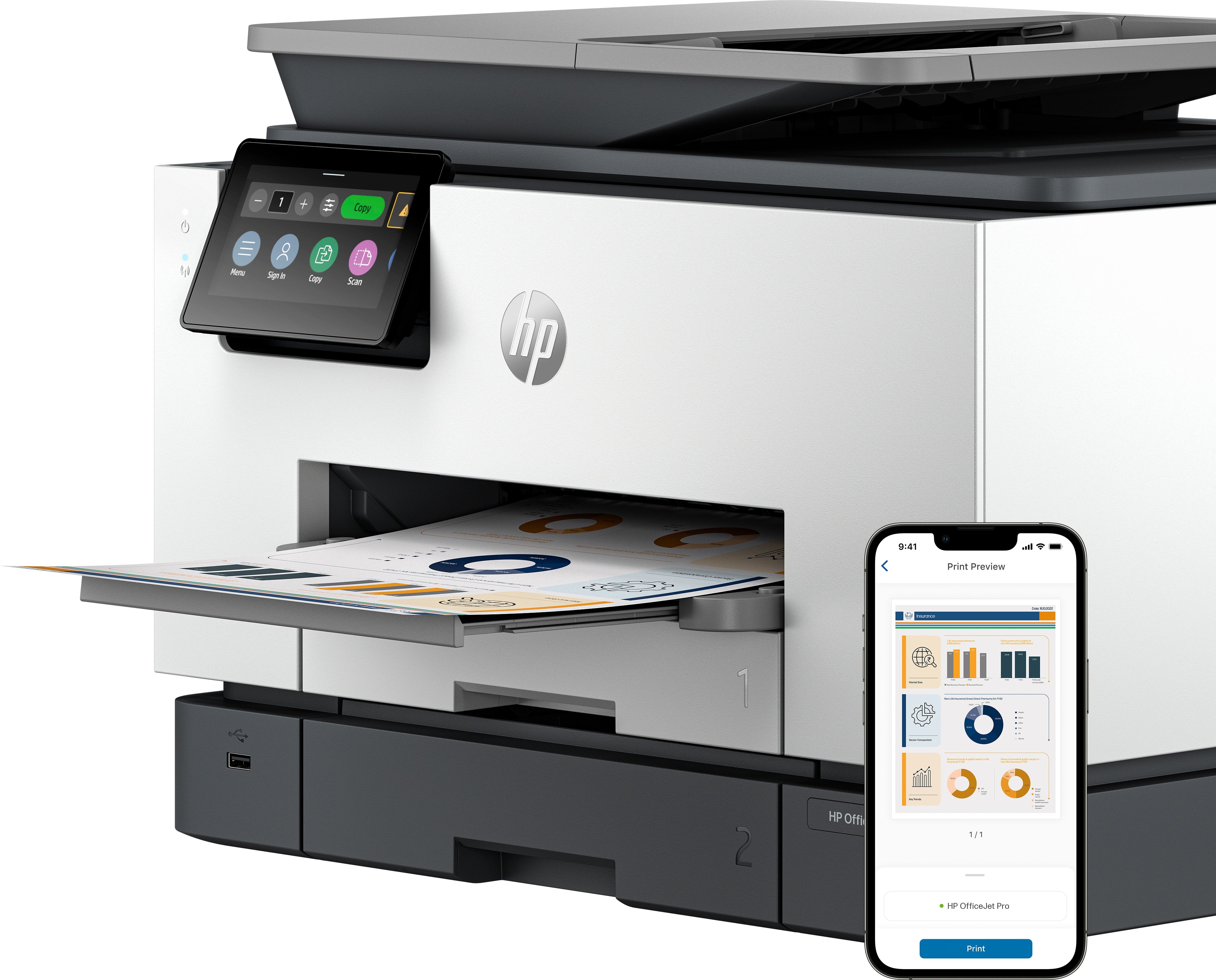 HP OfficeJet Pro Imprimante Tout-en-un 9130b