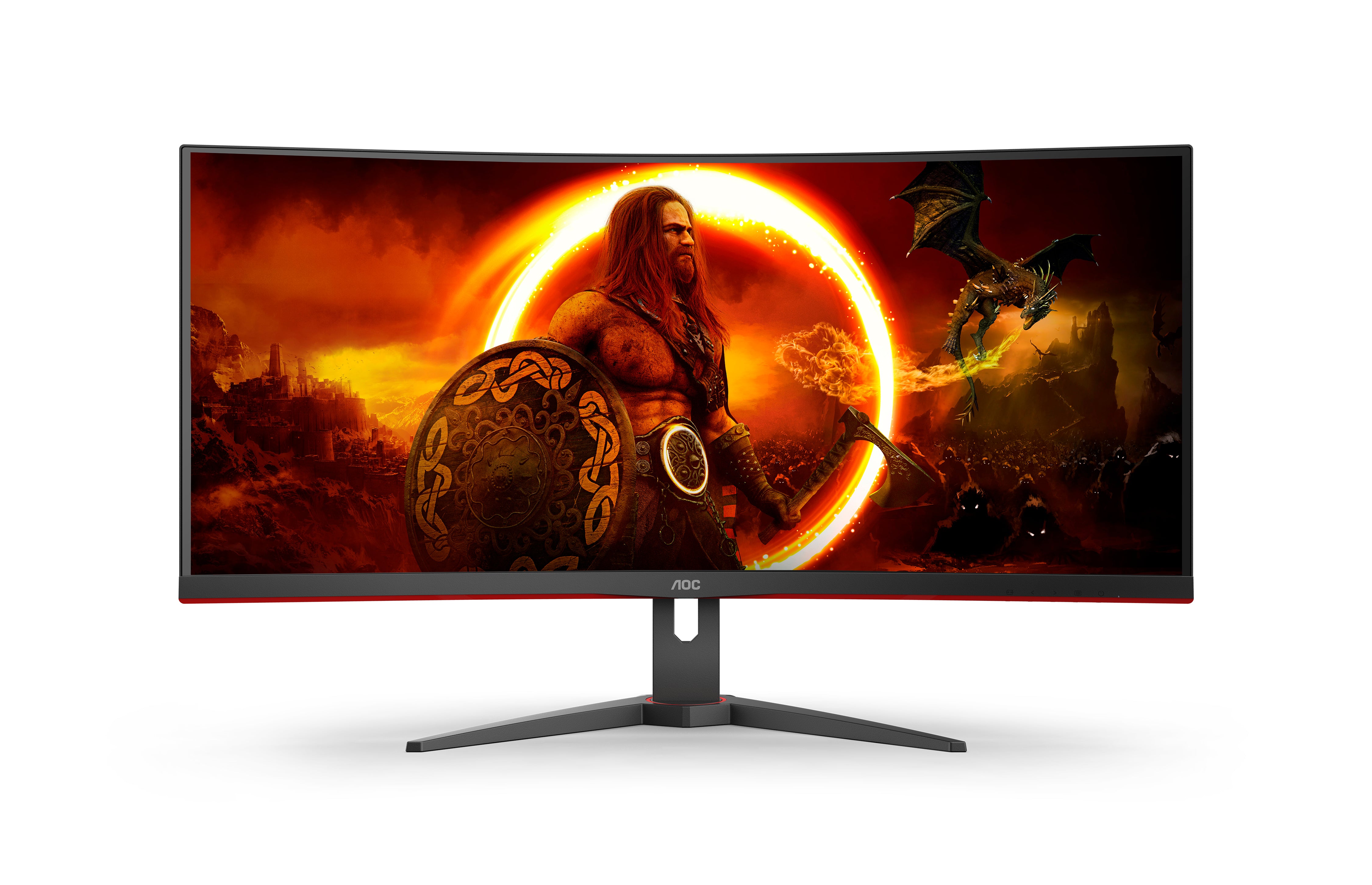 AOC G2 CU34G2XE/BK LED display 86,4 cm (34") 3440 x 1440 pixels Wide Quad HD LCD Noir, Rouge