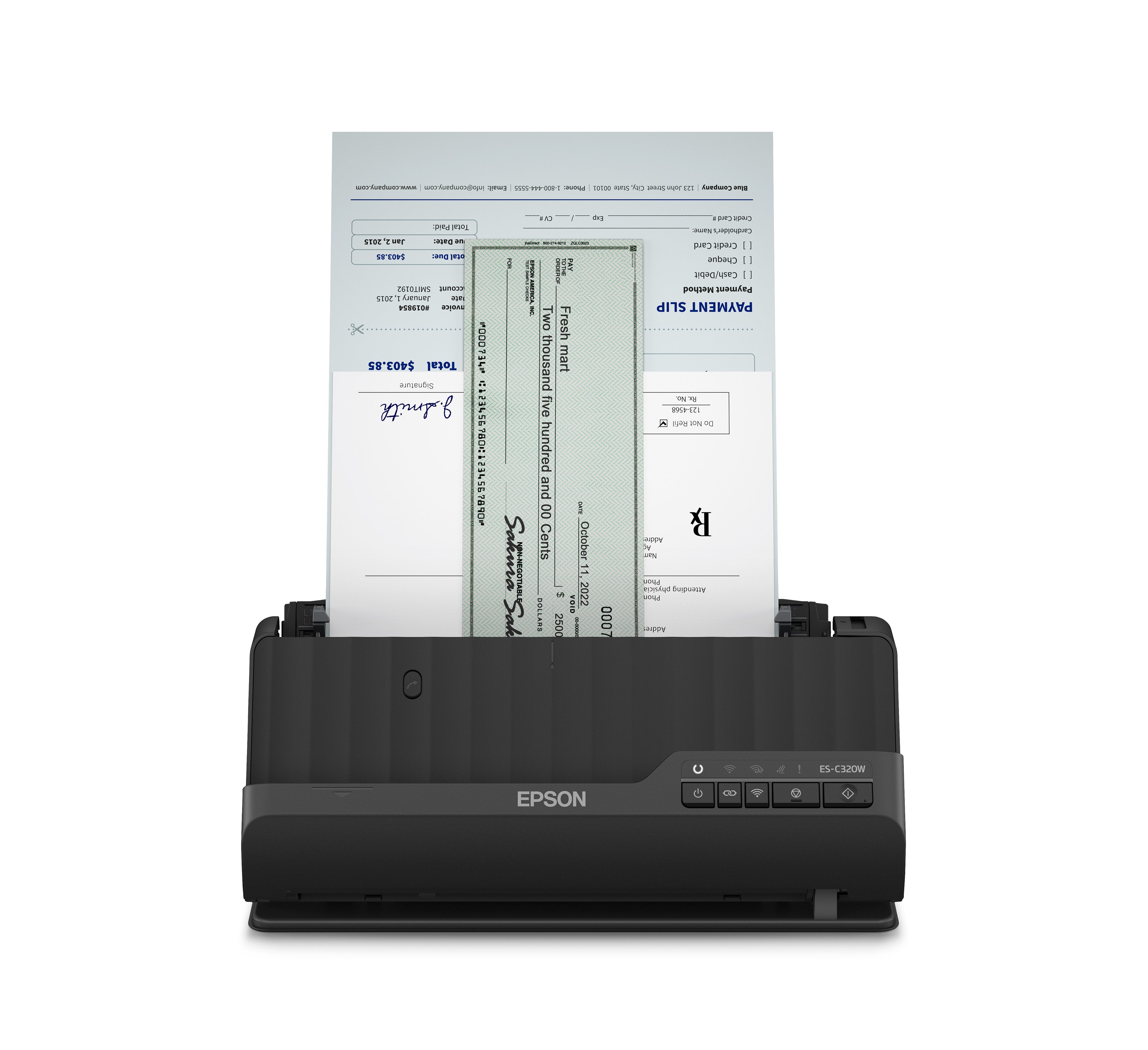 Epson ES-C320W Chargeur automatique de documents + Scanner à feuille 600 x 600 DPI A4 Noir