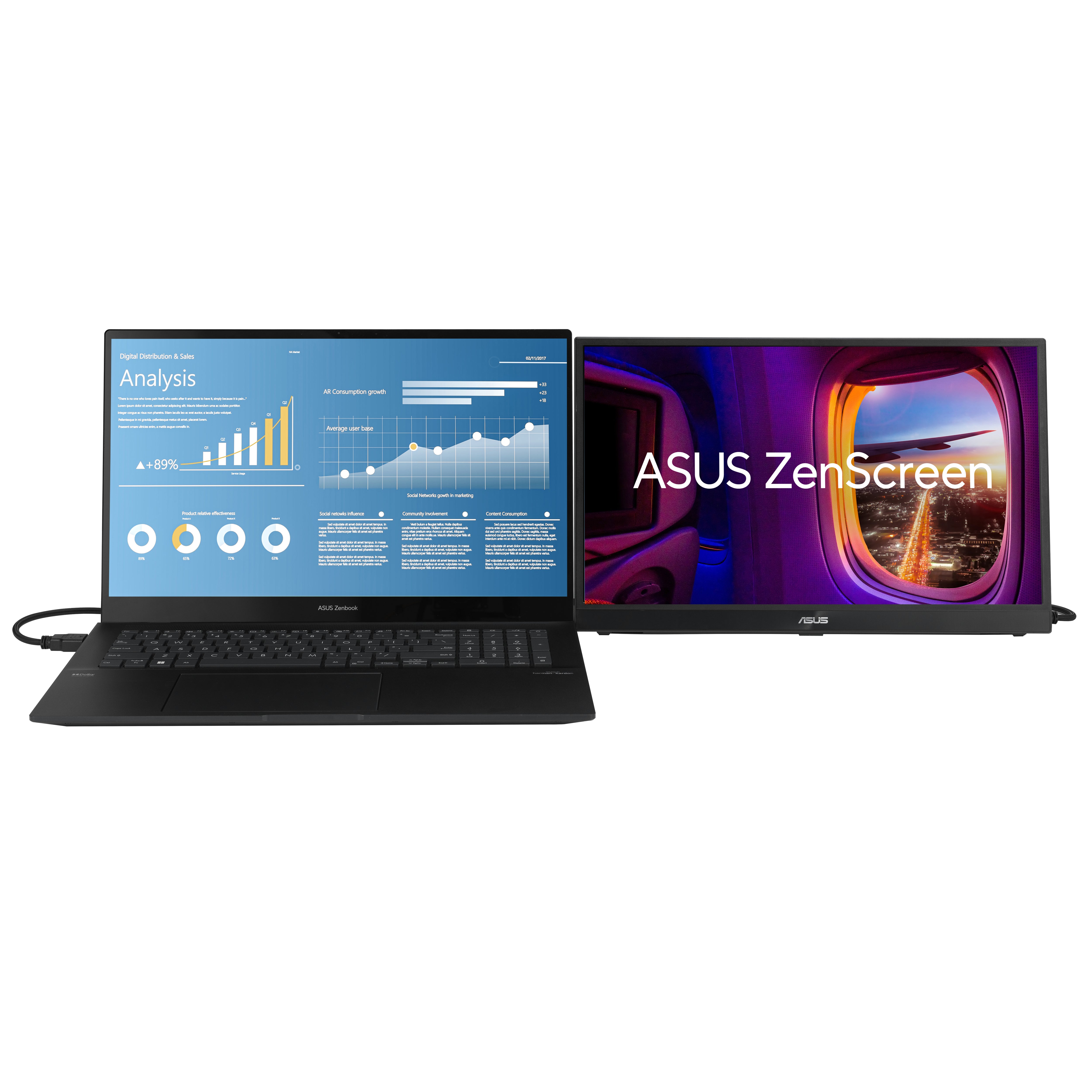 ASUS ZenScreen MB17AHG écran plat de PC 43,9 cm (17.3") 1920 x 1080 pixels Full HD Noir