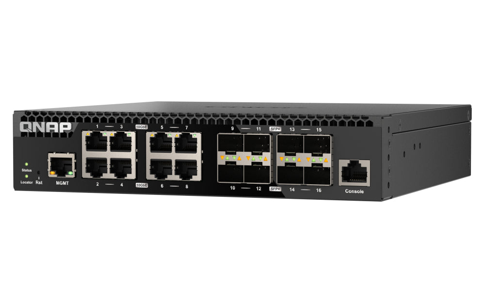 QNAP QSW-M3216R-8S8T commutateur réseau Géré L2/L3 10G Ethernet (100/1000/10000) 1U Noir