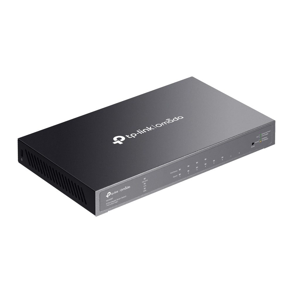 TP-Link Omada TL-SG2008P Géré L2/L2+ Gigabit Ethernet (10/100/1000) Connexion Ethernet, supportant l'alimentation via ce port (PoE) Noir