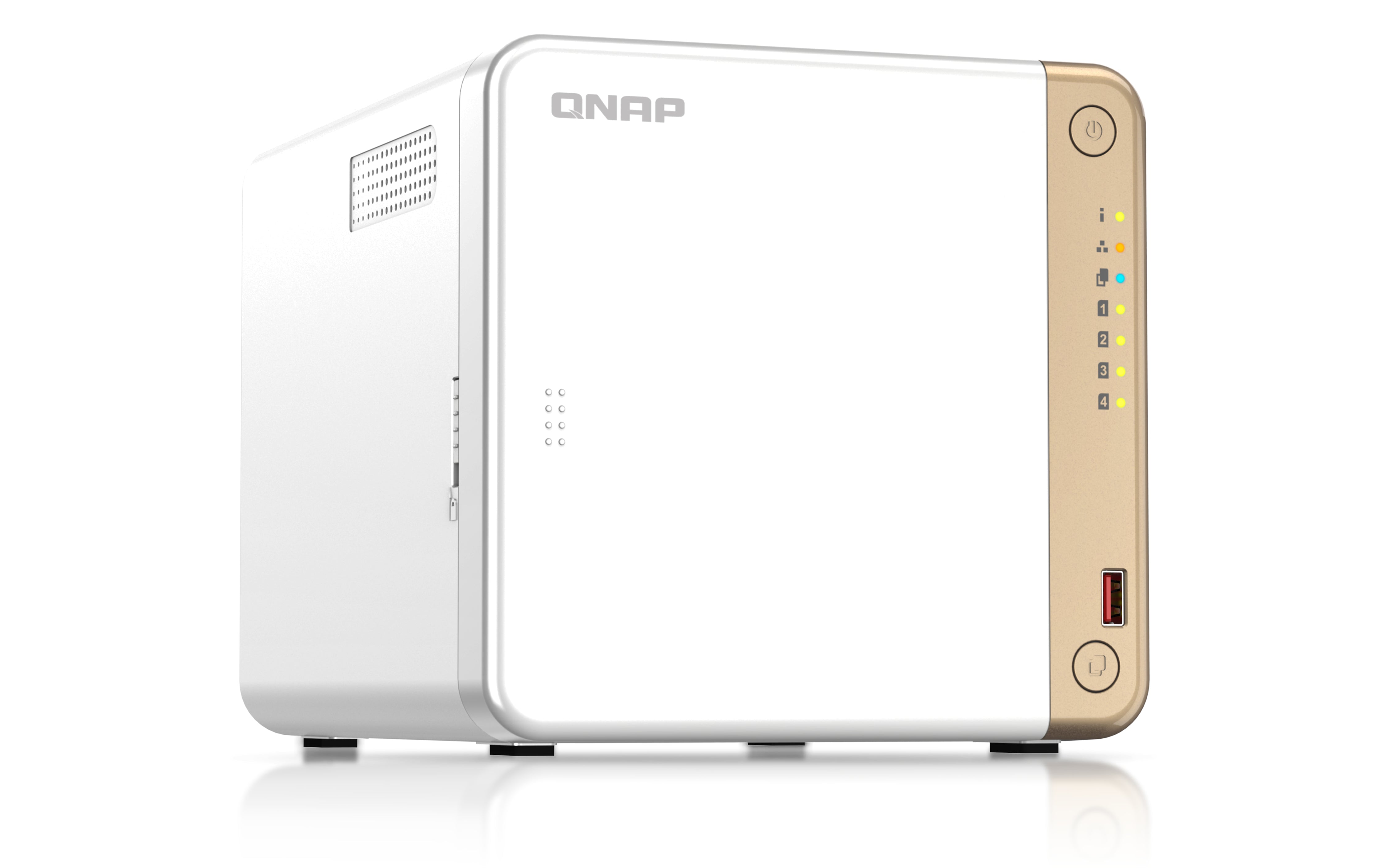 QNAP TS-462-4G serveur de stockage NAS Tower Intel® Celeron® N4505 2 Go DDR4 0 To QNAP QTS Blanc