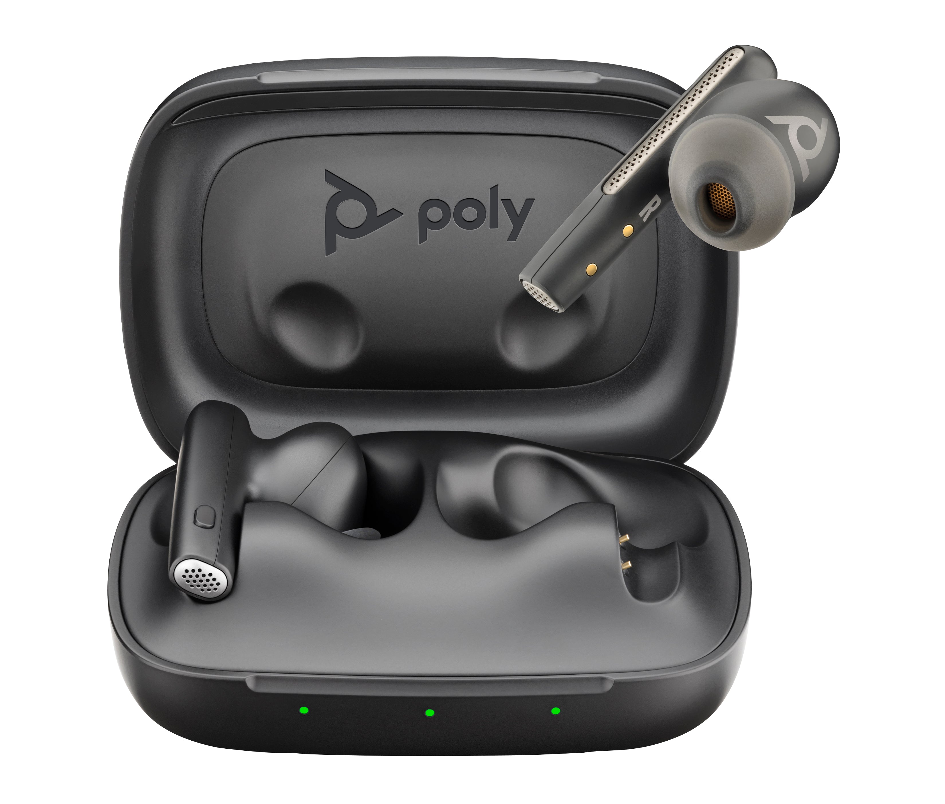 Poly Écouteurs noir charbon Voyager Free 60 UC +adaptateur USB-C BT700 + étui de charge de base