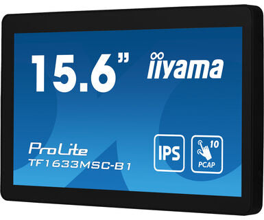 iiyama ProLite TF1633MSC-B1 écran plat de PC 39,6 cm (15.6") 1920 x 1080 pixels Full HD Écran tactile Noir