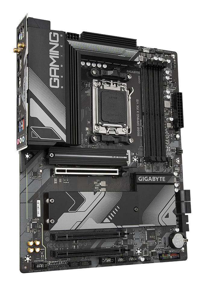 GIGABYTE B650 GAMING X AX V2 Carte mère - AMD Ryzen série 9000, VRM 8+2+2 phases, jusqu'à 8000 MHz DDR5 (OC), 1xPCIe 5.0 + 2xPCIe 4.0 M.2, LAN 2,5 GbE, WIFI 6E, USB 3.2 Gen 2
