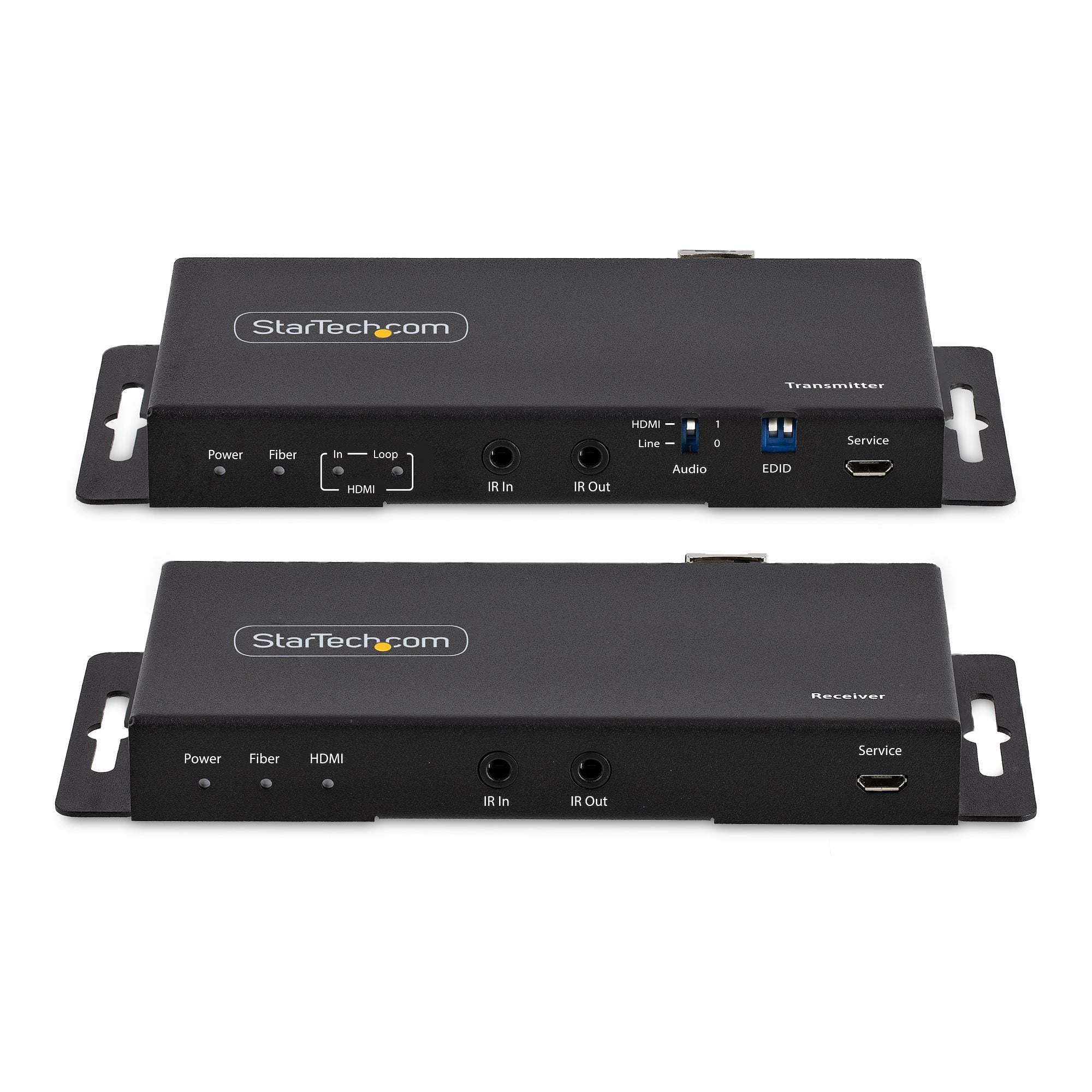 StarTech.com Kit Extender HDMI Fibre Optique - 4K60Hz jusqu'à 1km (Monomode) ou 300m (Multimode) Fibre optique LC, HDR, HDCP, Audio 3.5mm/RS232/Extender IR - Prolongateur/Extension HDMI - Kit Émetteur et Récepteur