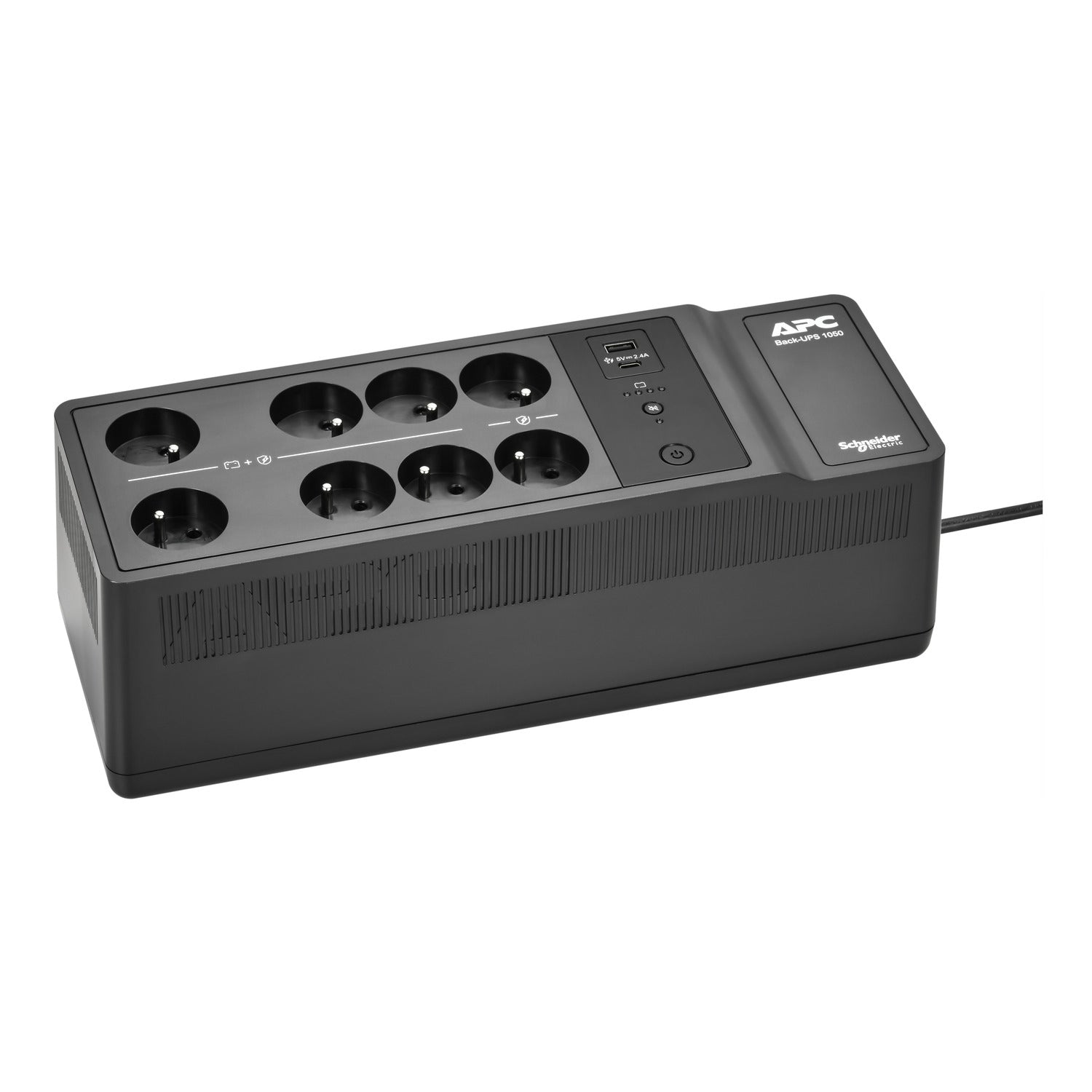 APC Back-UPS BE1050G2-FR - Onduleur 8x broches terre (Belgique), 1050VA, 2 chargeurs USB, 1 port data USB