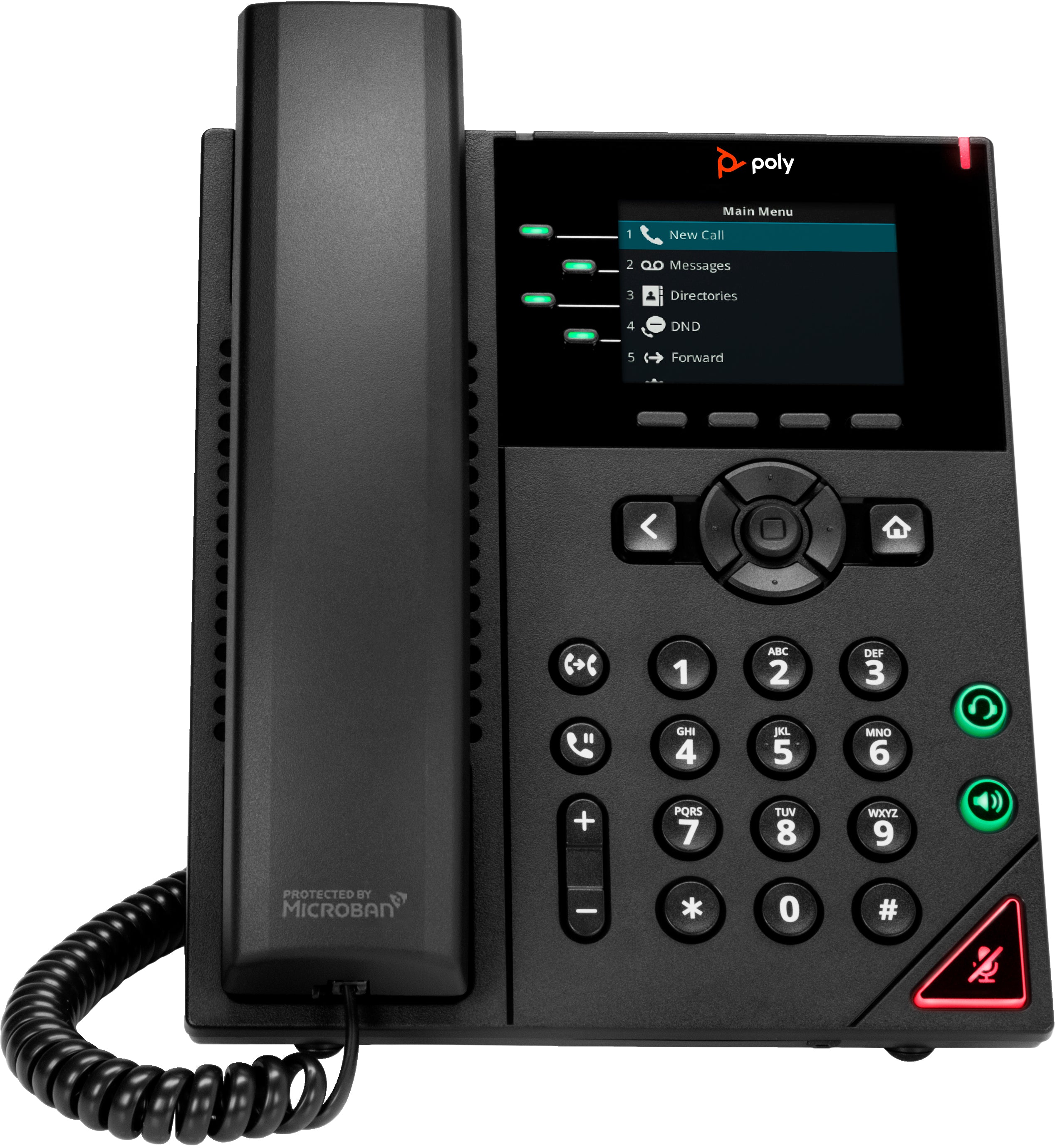 POLY Téléphone IP VVX 250 à 4 lignes et compatible PoE