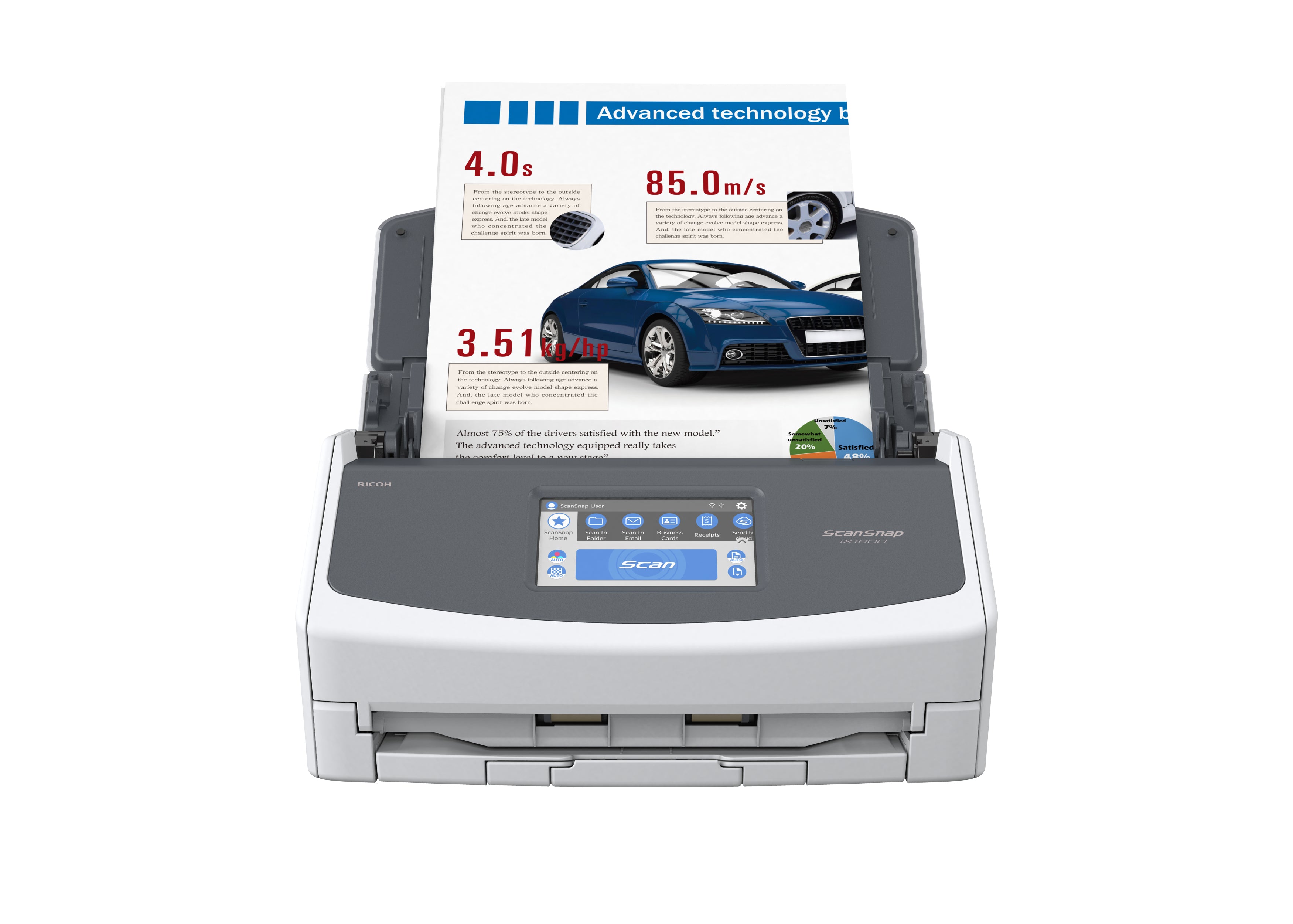 Ricoh ScanSnap iX1600 Numériseur chargeur automatique de documents (adf) + chargeur manuel 600 x 600 DPI A4 Blanc