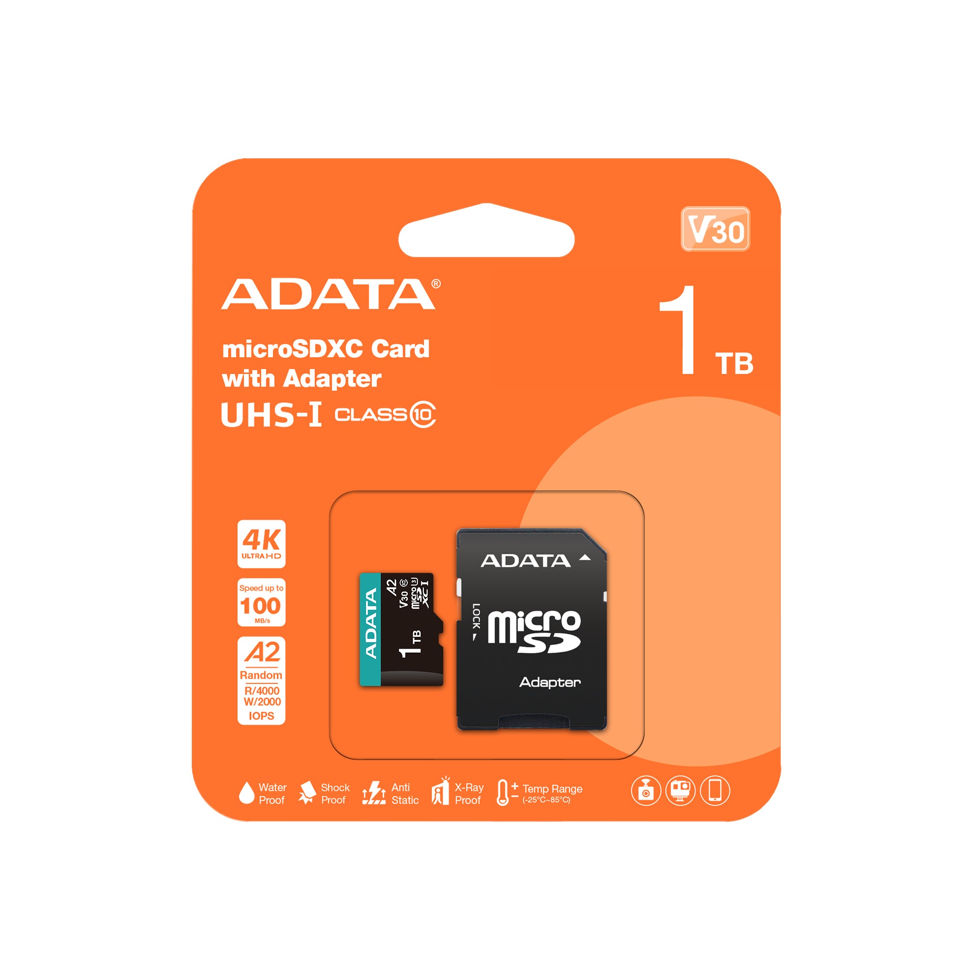 ADATA AUSDX1TUI3V30SA2-RA1 mémoire flash 1 To MicroSDXC UHS-I Classe 10
