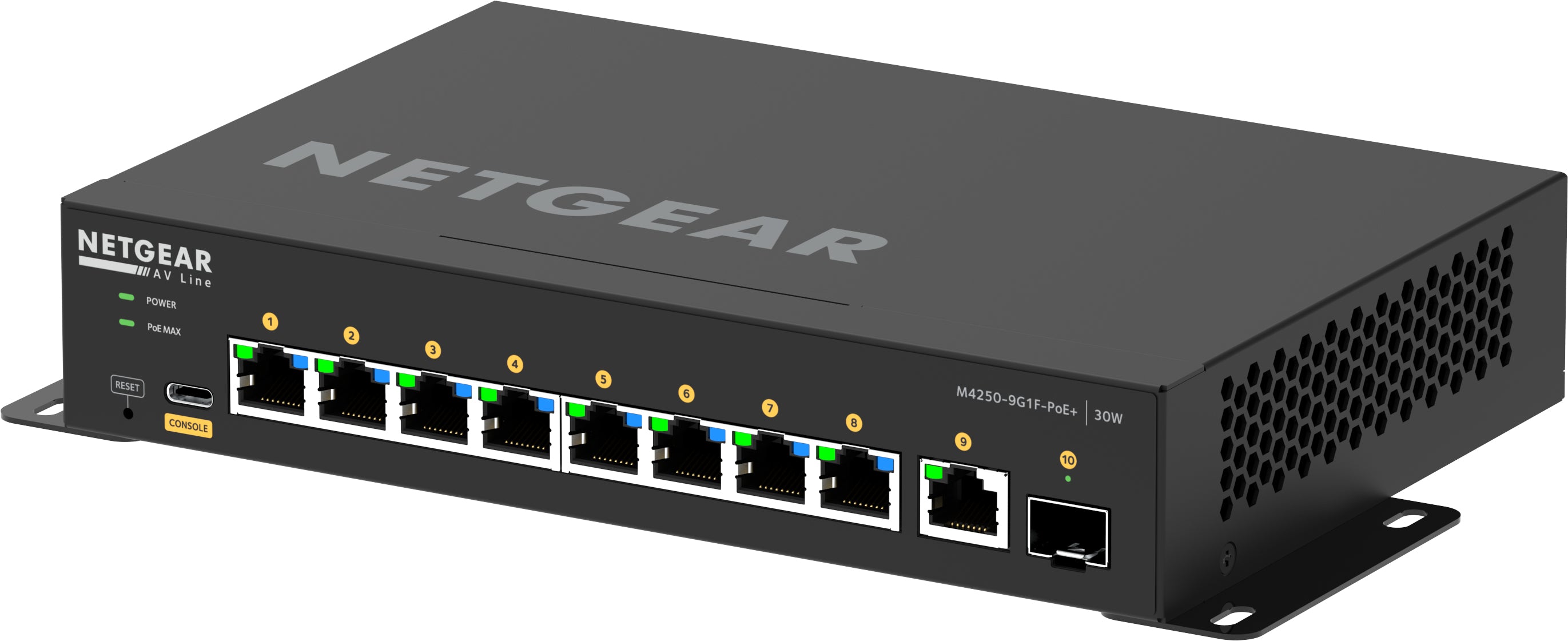 NETGEAR GSM4210PD-100EUS commutateur réseau Géré L2/L3 Gigabit Ethernet (10/100/1000) Connexion Ethernet, supportant l'alimentation via ce port (PoE) Noir