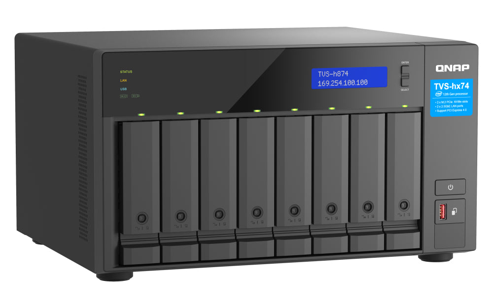 QNAP TVS-h874X NAS Tower Intel® Core™ i9 64 Go DDR4 0 To QuTS hero Noir