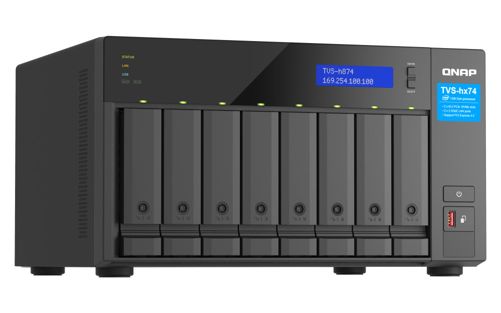 QNAP TVS-h874X NAS Tower Intel® Core™ i9 64 Go DDR4 0 To QuTS hero Noir