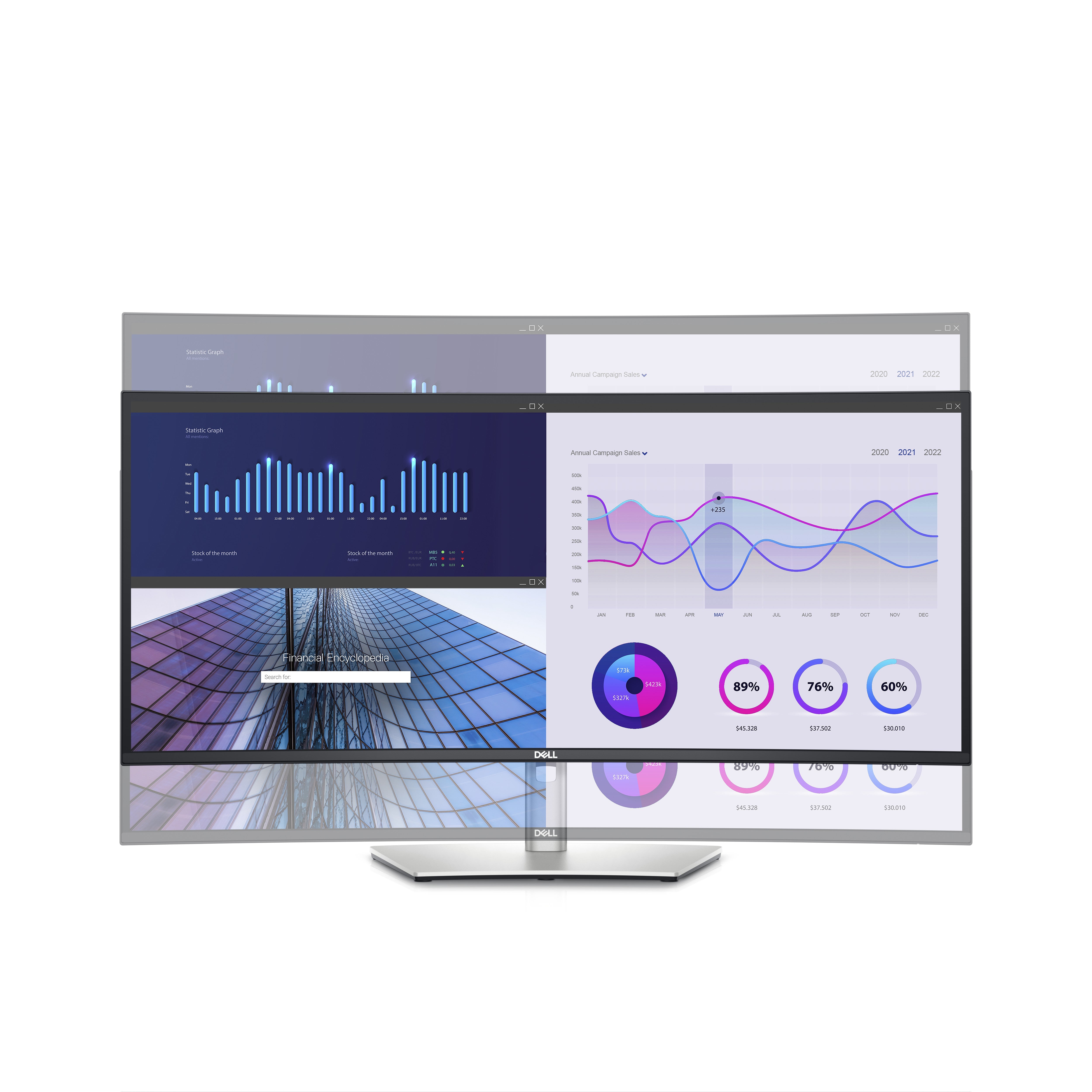DELL UltraSharp U3423WE LED display 86,7 cm (34.1") 3440 x 1440 pixels UltraWide Quad HD LCD Argent