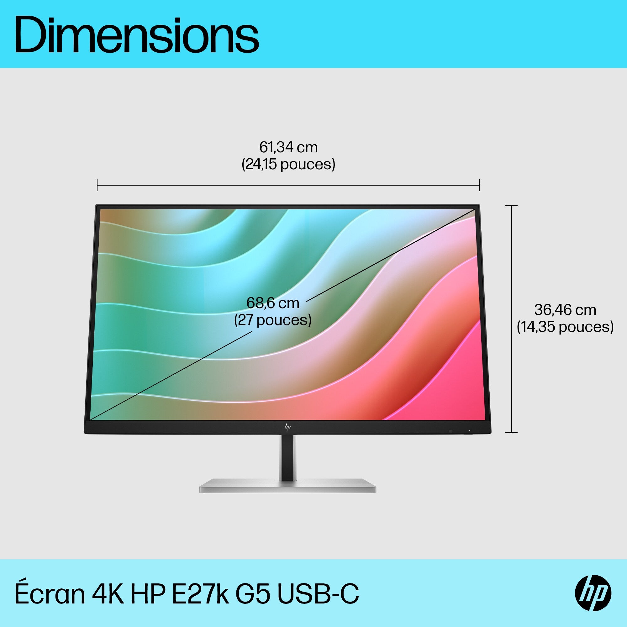 HP E-Series Écran USB-C 4K E27k G5