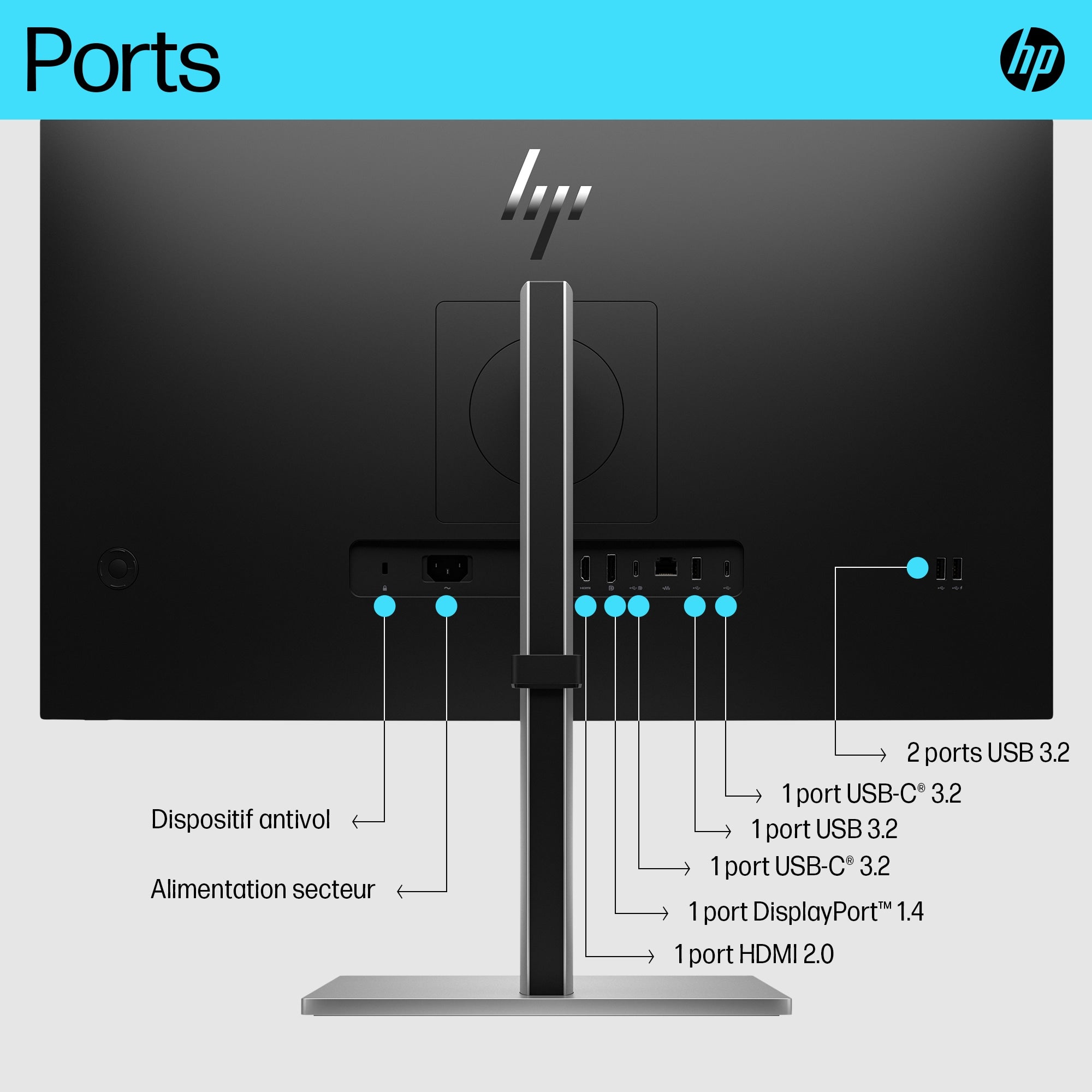 HP E-Series Écran USB-C 4K E27k G5
