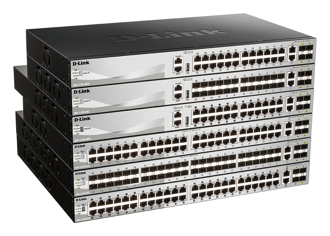 D-Link DGS-3130-54PS/E commutateur réseau Géré L3 Gigabit Ethernet (10/100/1000) Connexion Ethernet, supportant l'alimentation via ce port (PoE) Gris