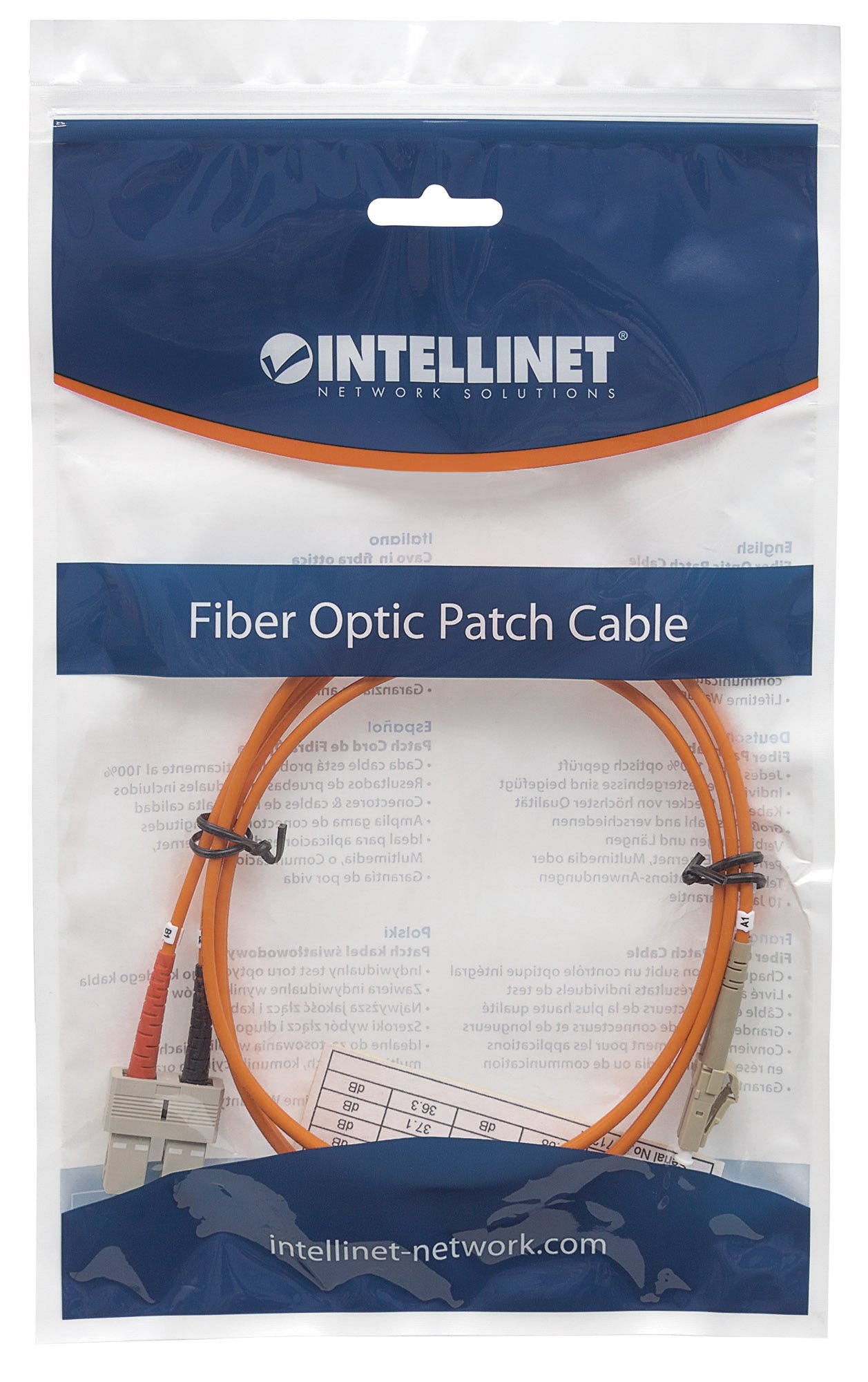 Intellinet 1.0m LC-SC M/M câble InfiniBand et à fibres optiques 1 m Orange