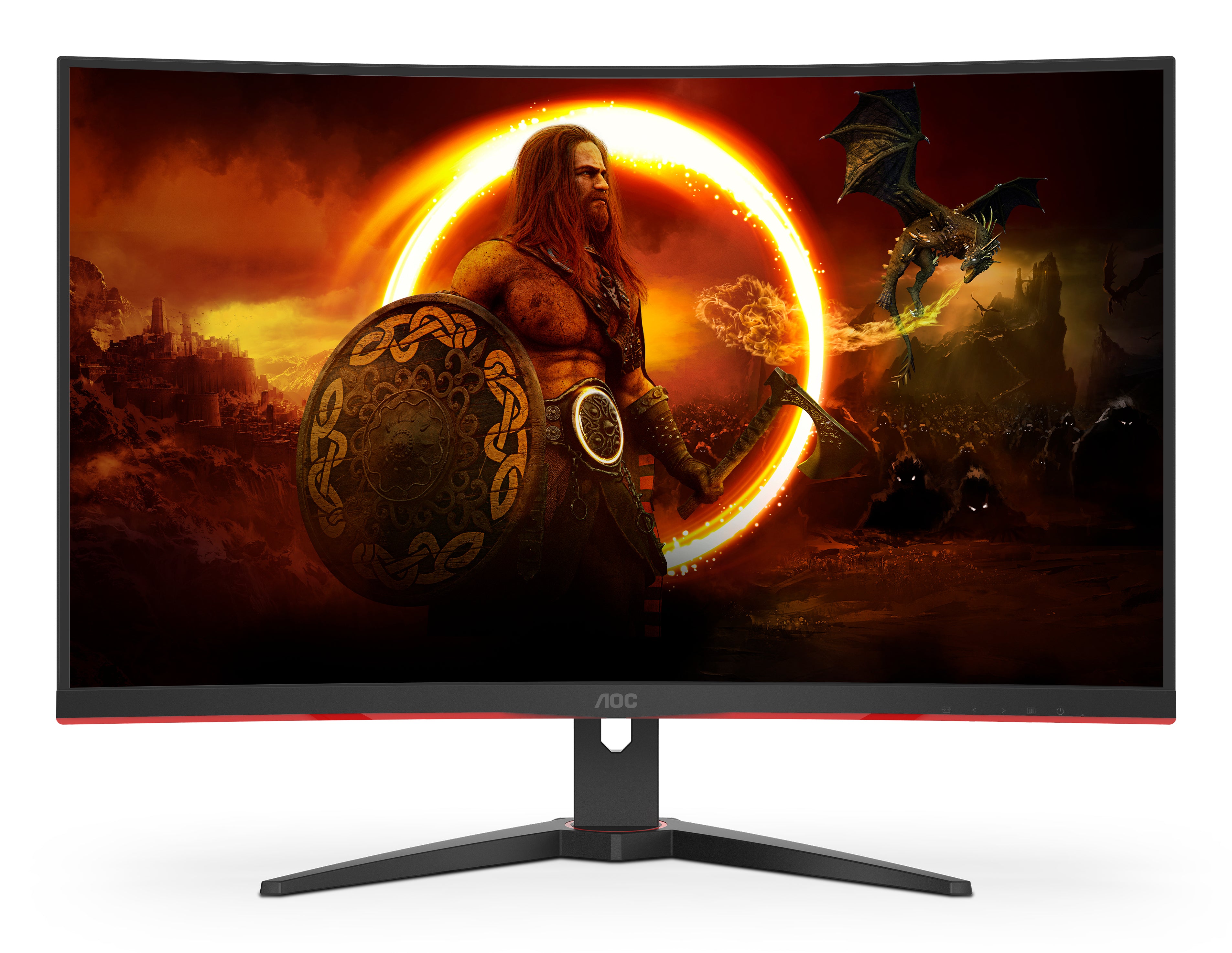 AOC G2 C32G2ZE/BK écran plat de PC 80 cm (31.5") 1920 x 1080 pixels Full HD LED Noir, Rouge