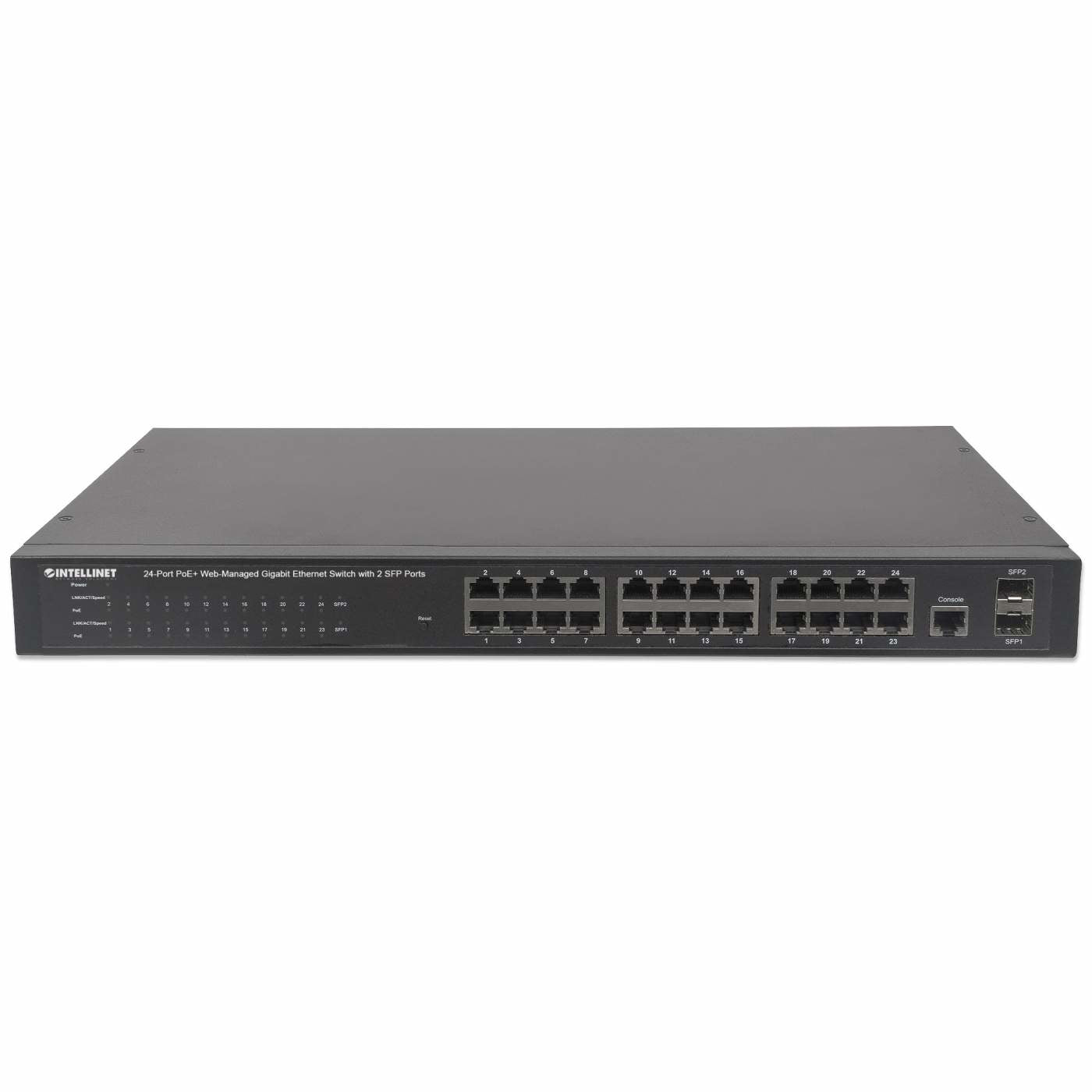 Intellinet 560559 commutateur réseau Géré Gigabit Ethernet (10/100/1000) Connexion Ethernet, supportant l'alimentation via ce port (PoE) Noir