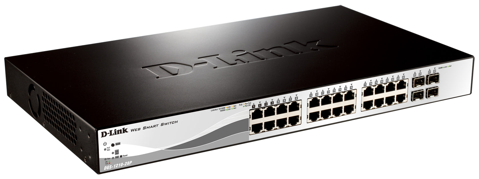 D-Link DGS-1210-28P Géré L2 Gigabit Ethernet (10/100/1000) Connexion Ethernet, supportant l'alimentation via ce port (PoE) 1U