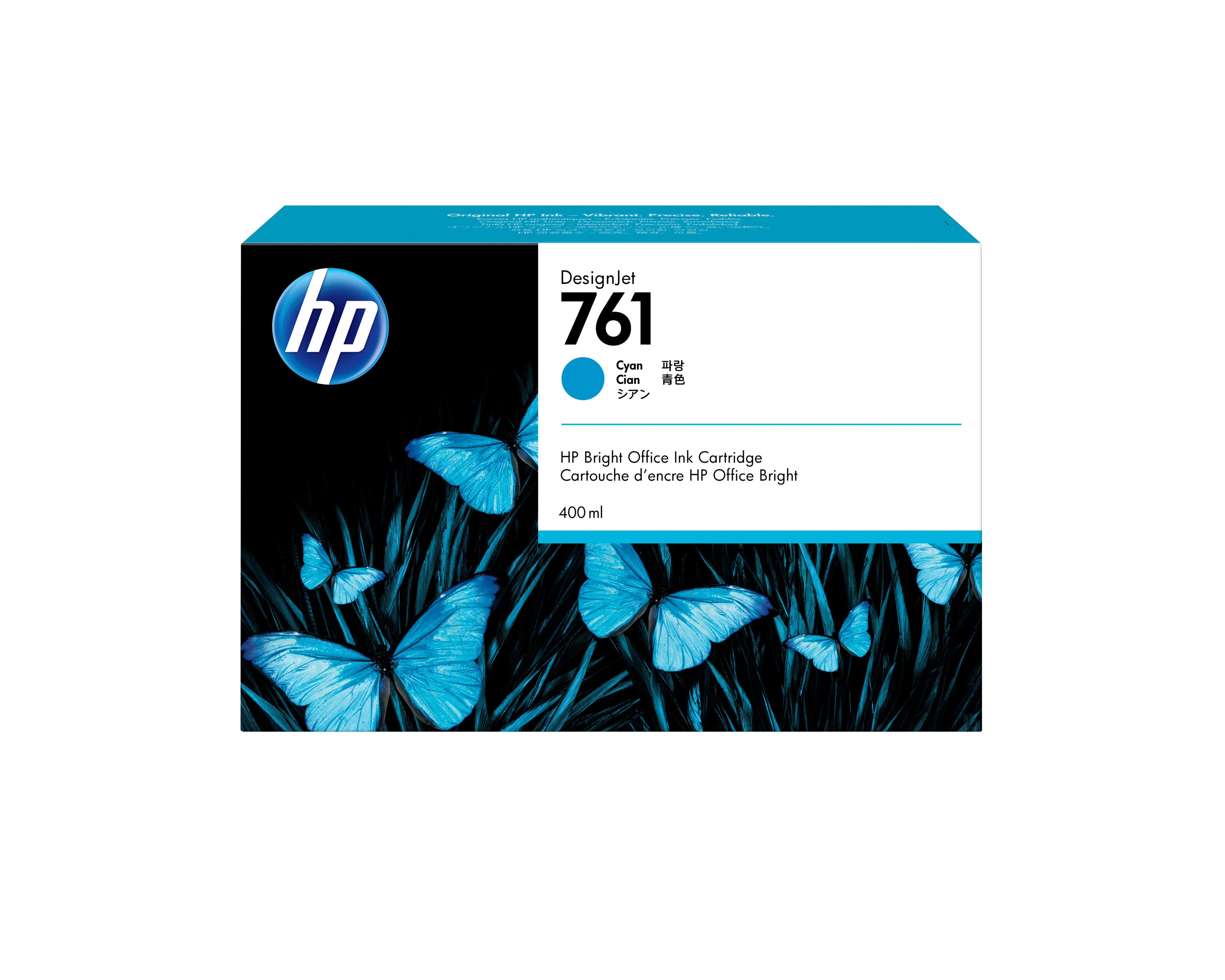 HP 761 cartouche d'encre DesignJet cyan, 400 ml