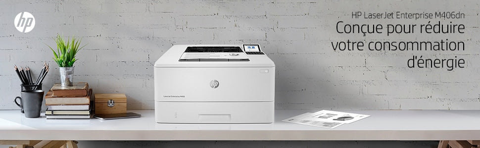 HP LaserJet Enterprise M406dn, Noir et blanc, Imprimante pour Entreprises, Imprimer, Taille compacte; Sécurité renforcée; Impression recto-verso; Éco-énergétique; Impression USB en façade