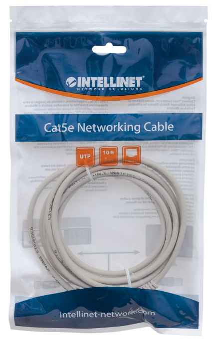 Intellinet 319768 câble de réseau Gris 3 m Cat5e U/UTP (UTP)