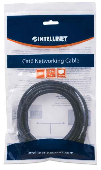 Intellinet 342070 câble de réseau Noir 3 m Cat6 U/UTP (UTP)