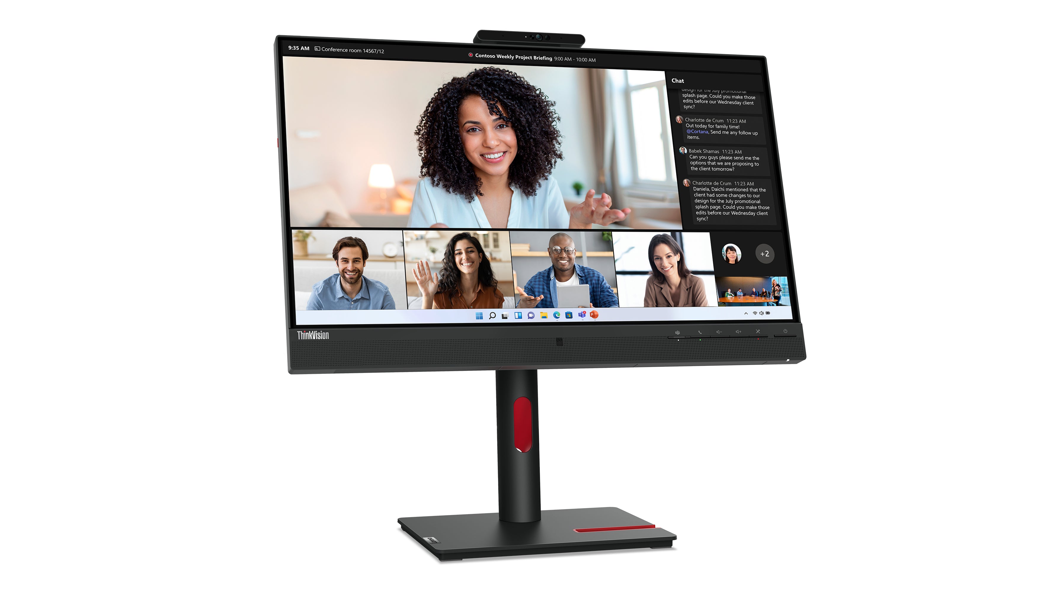 Lenovo ThinkVision T24mv-30 LED display 60,5 cm (23.8") 1920 x 1080 pixels Full HD Noir