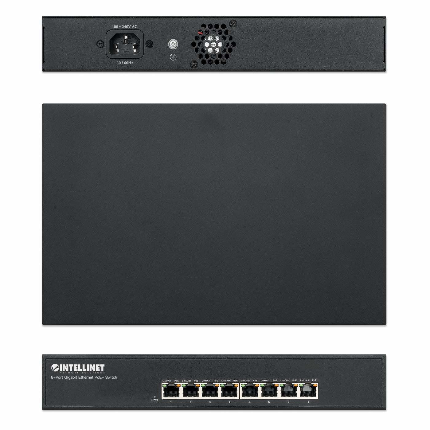 Intellinet 560641 commutateur réseau Gigabit Ethernet (10/100/1000) Connexion Ethernet, supportant l'alimentation via ce port (PoE) Noir