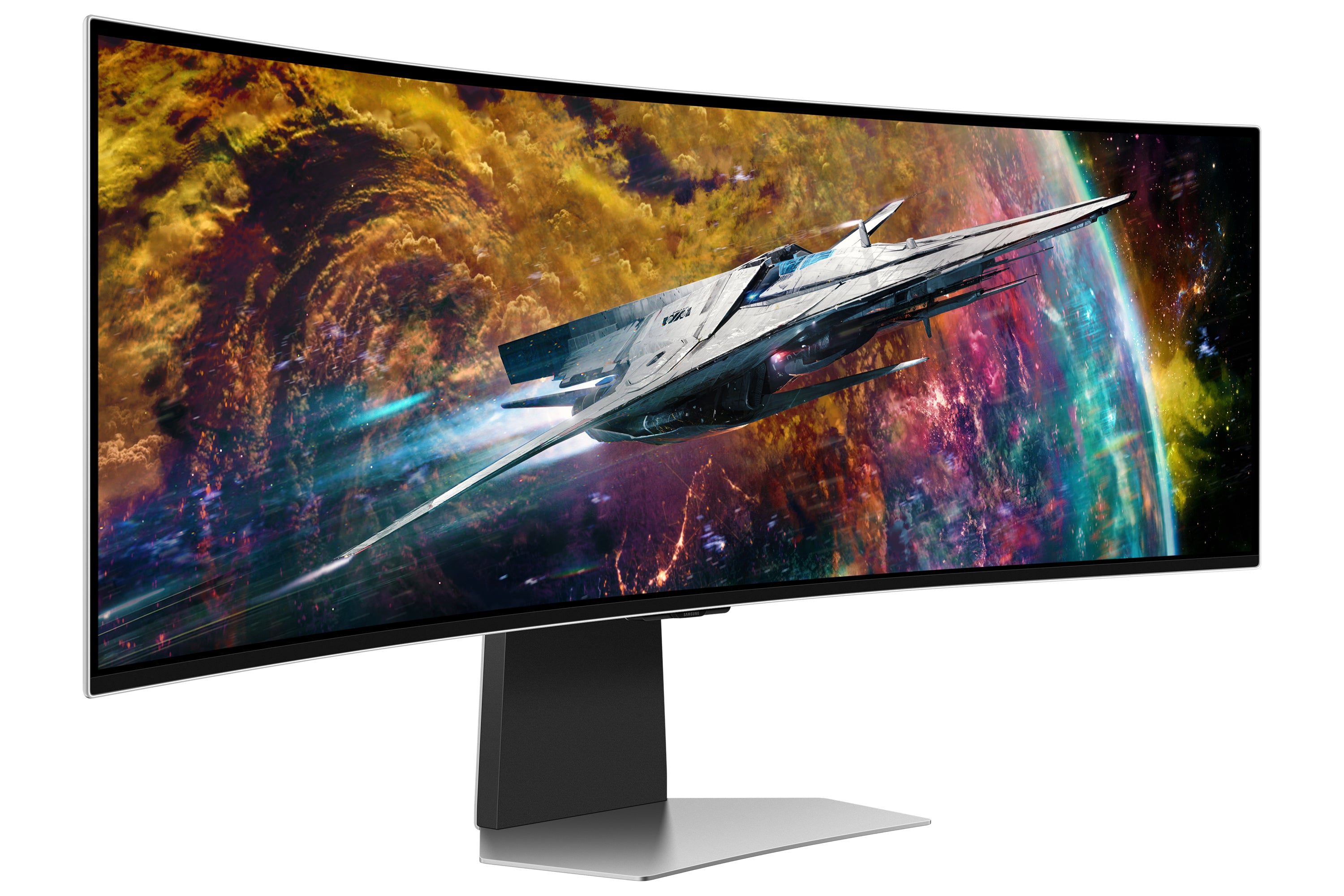 Samsung G95SC écran plat de PC 124,5 cm (49") 5120 x 1440 pixels Dual QHD OLED Argent