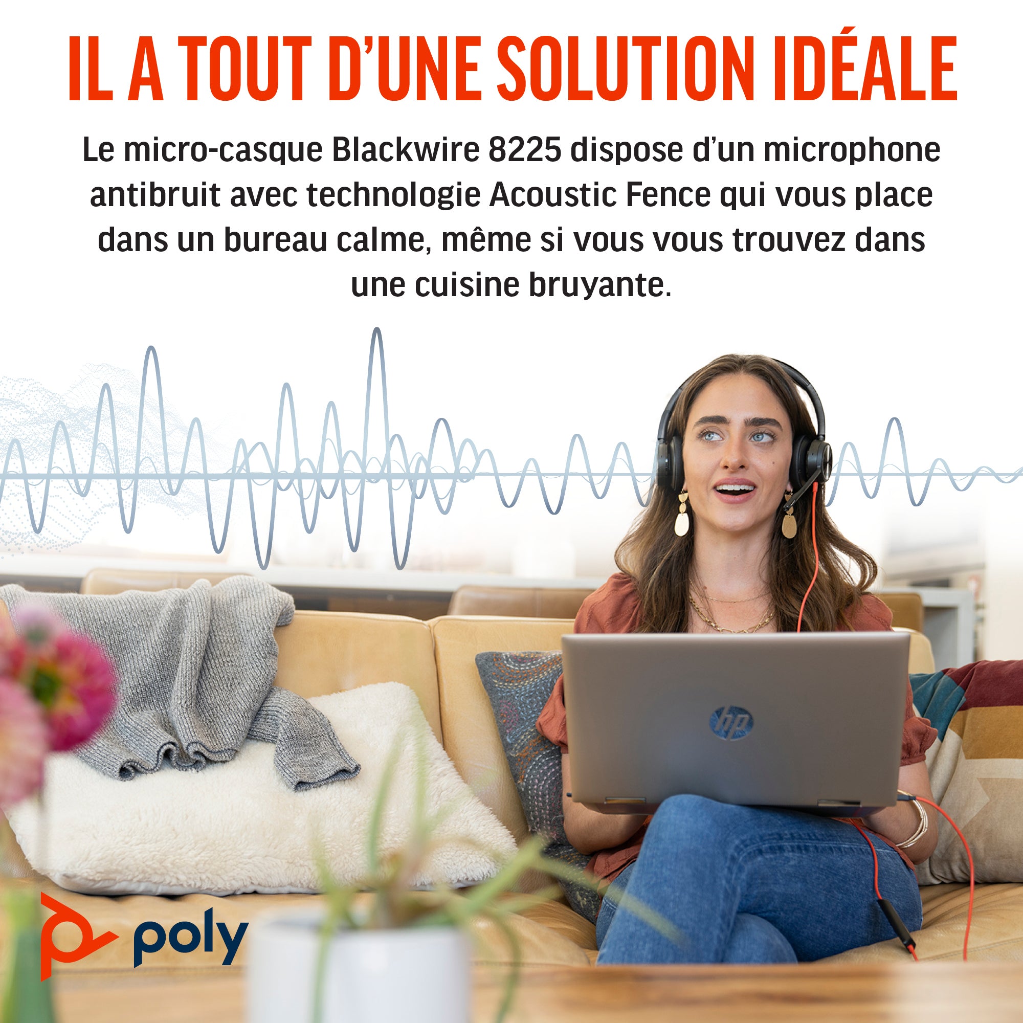 Poly Micro-casque Blackwire 8225 stéréo USB-C + adaptateur USB-C/A