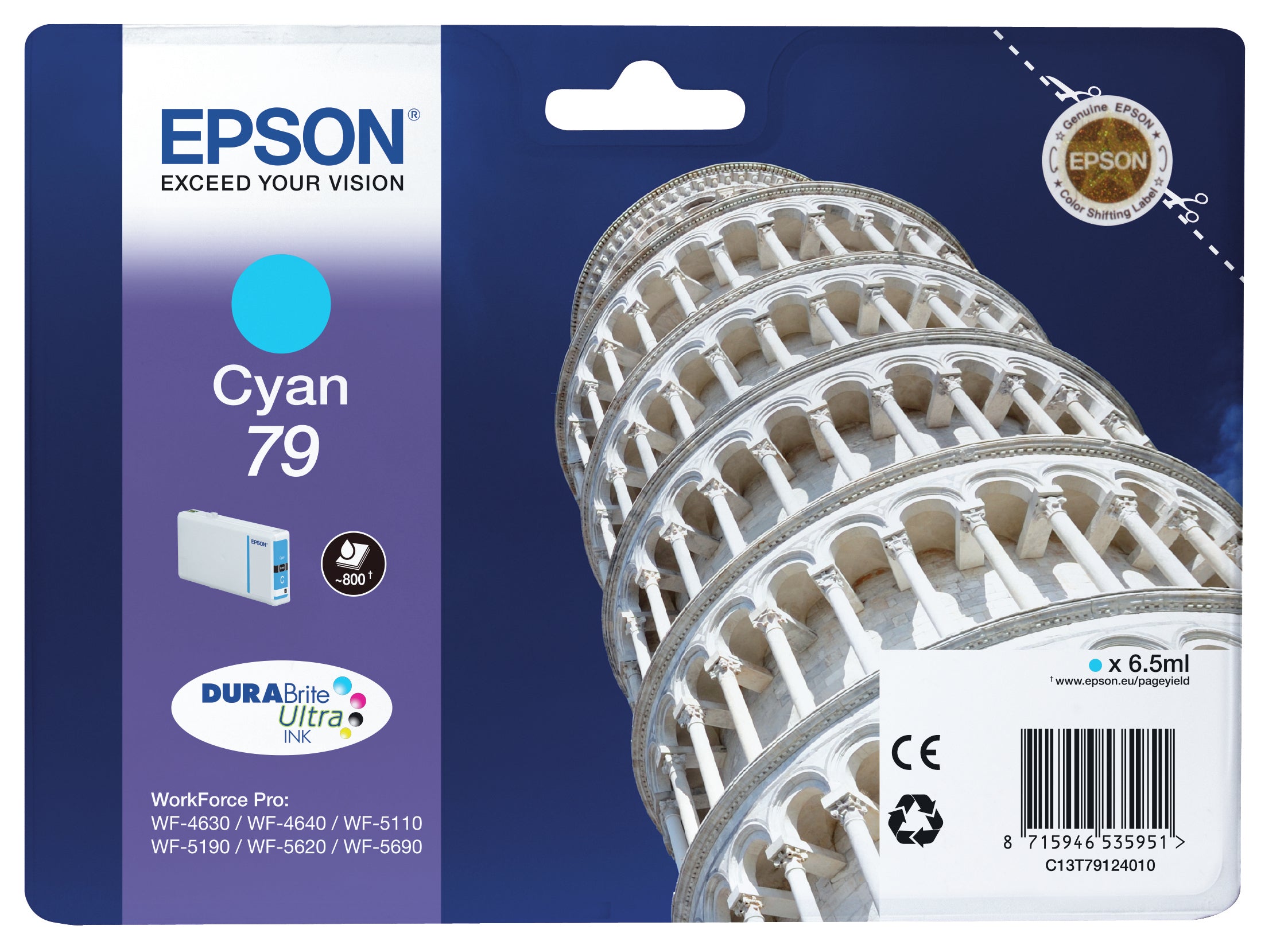 Epson Tower of Pisa Encre Cyan "Tour de Pise" (800 p)