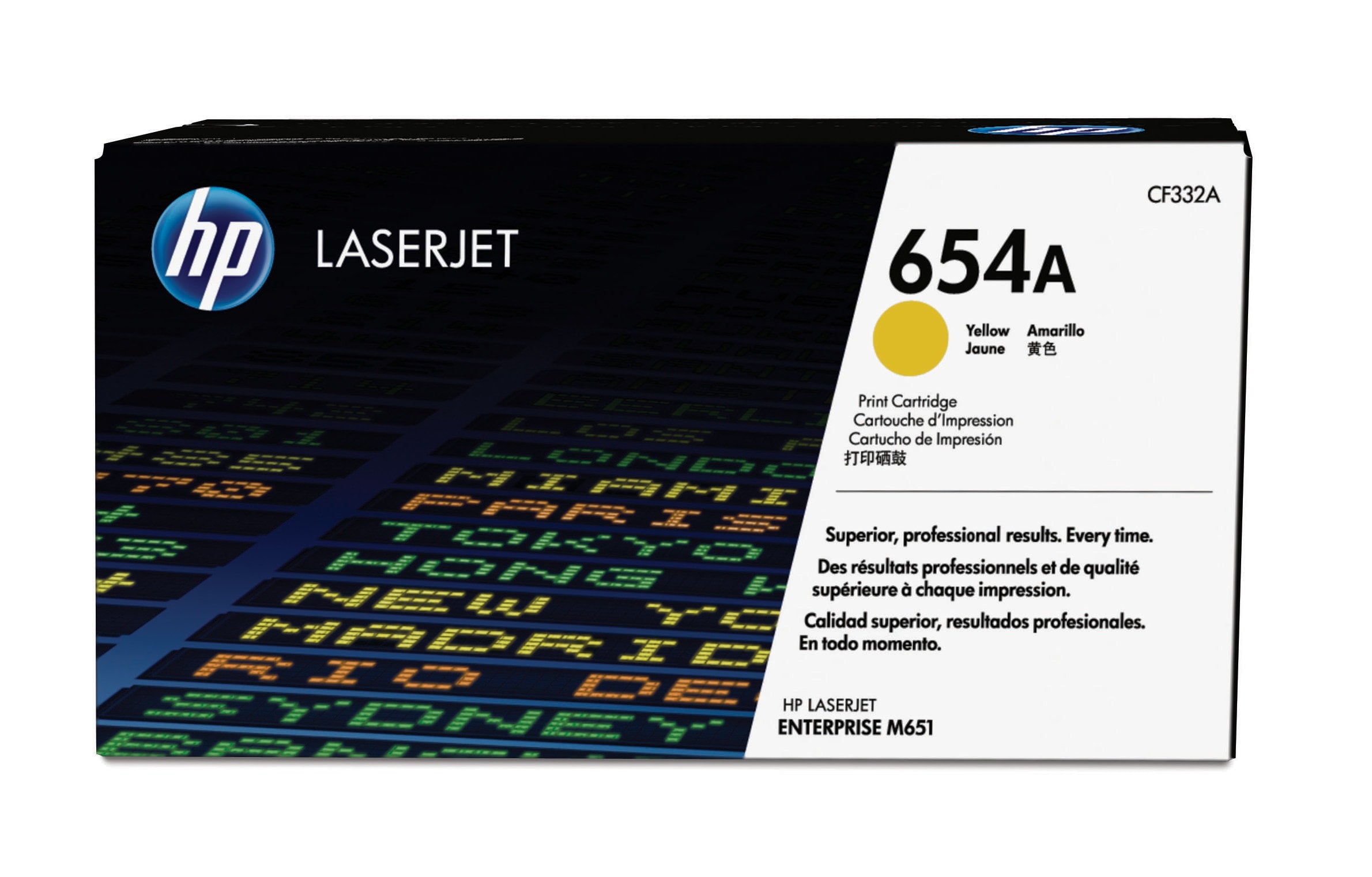 HP 654A toner jaune authentique LaserJet