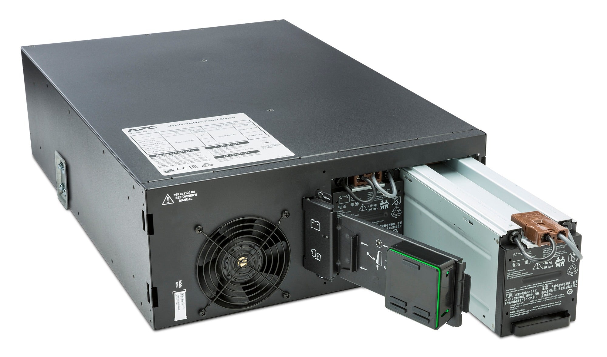 APC Smart-UPS On-Line SRT6KRMXLI - 6kW/VA, 6x C13, 4x C19, sortie monophasée câblée, montable en rack, NMC intégré