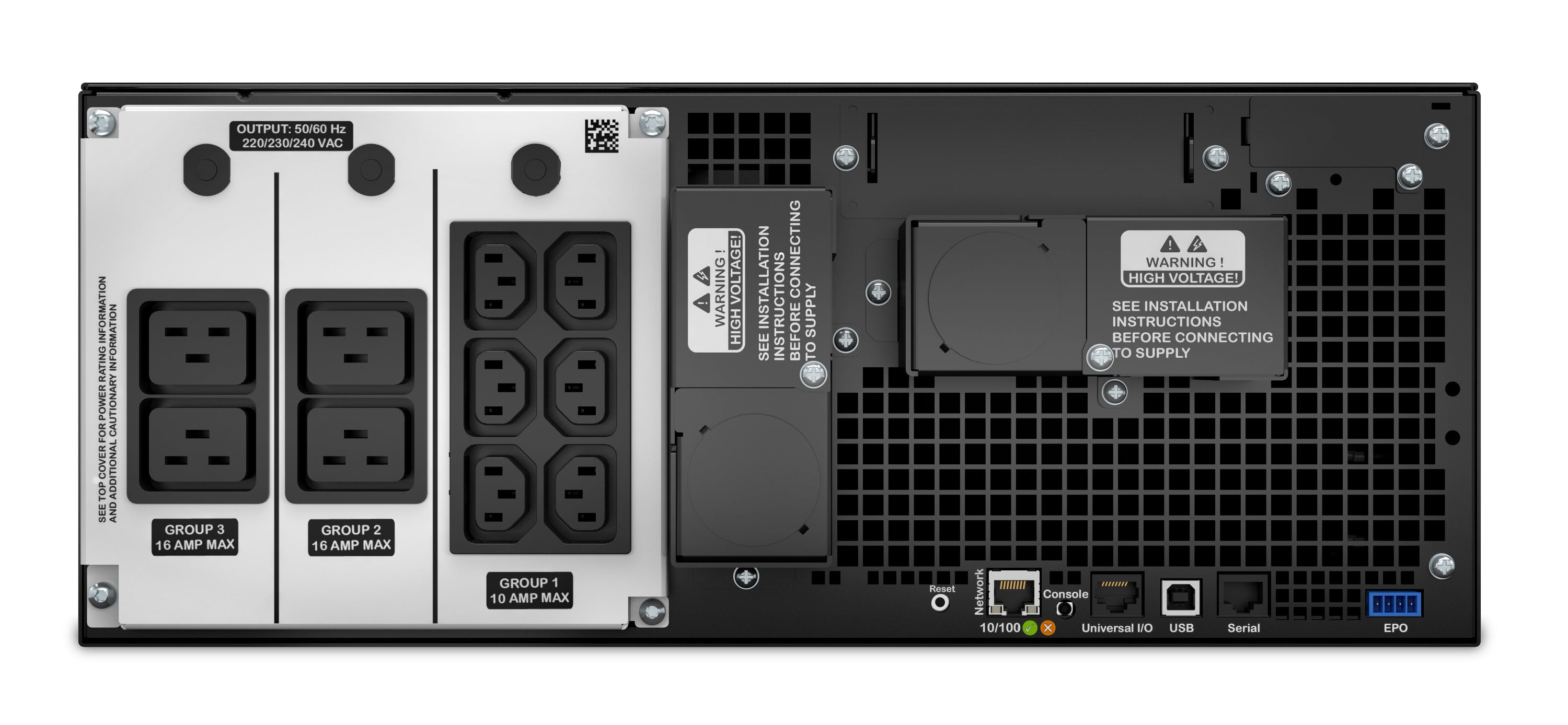 APC Smart-UPS On-Line SRT6KRMXLI - 6kW/VA, 6x C13, 4x C19, sortie monophasée câblée, montable en rack, NMC intégré