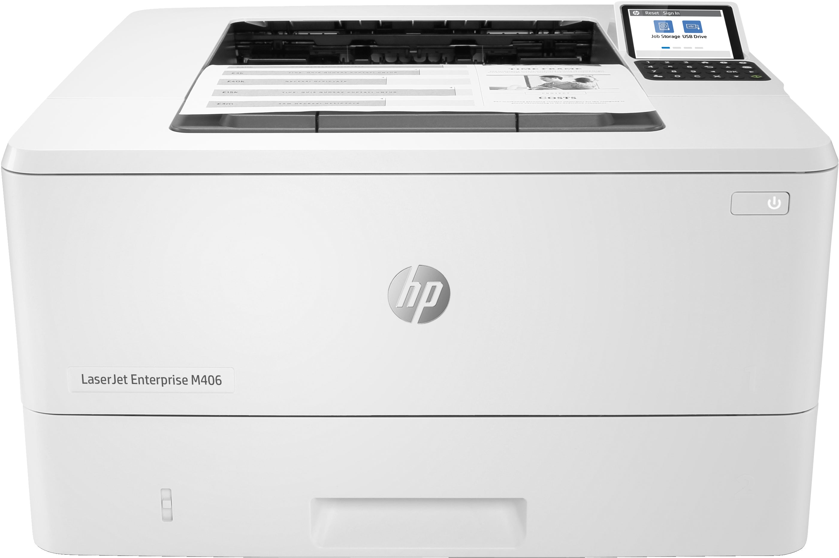 HP LaserJet Enterprise M406dn, Noir et blanc, Imprimante pour Entreprises, Imprimer, Taille compacte; Sécurité renforcée; Impression recto-verso; Éco-énergétique; Impression USB en façade