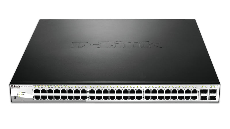 D-Link DGS-1210-52MP Géré L2 Gigabit Ethernet (10/100/1000) Connexion Ethernet, supportant l'alimentation via ce port (PoE) Noir, Gris