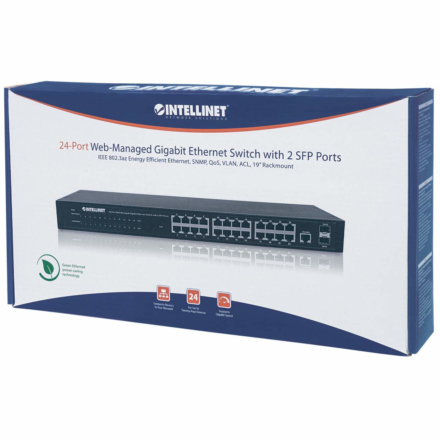 Intellinet 560917 commutateur réseau Géré Gigabit Ethernet (10/100/1000) 1U Noir