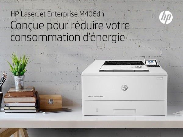 HP LaserJet Enterprise M406dn, Noir et blanc, Imprimante pour Entreprises, Imprimer, Taille compacte; Sécurité renforcée; Impression recto-verso; Éco-énergétique; Impression USB en façade